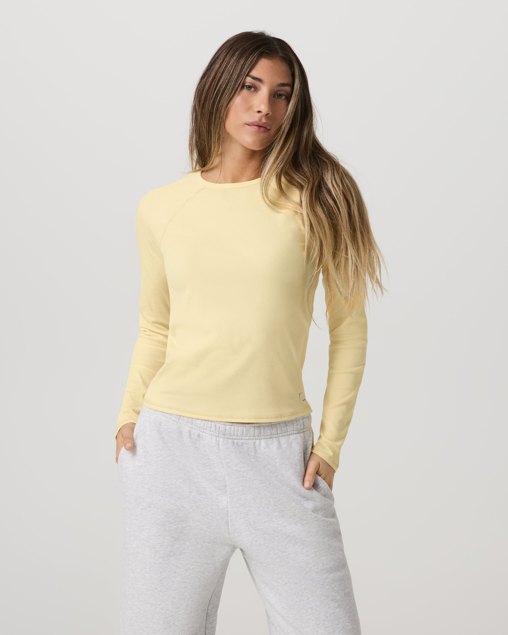 Long Sleeve Pose Crew | Lemon Snap