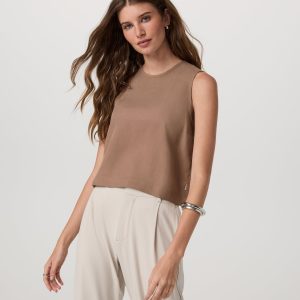 Trestles Twill Crop Tank | Nutmeg