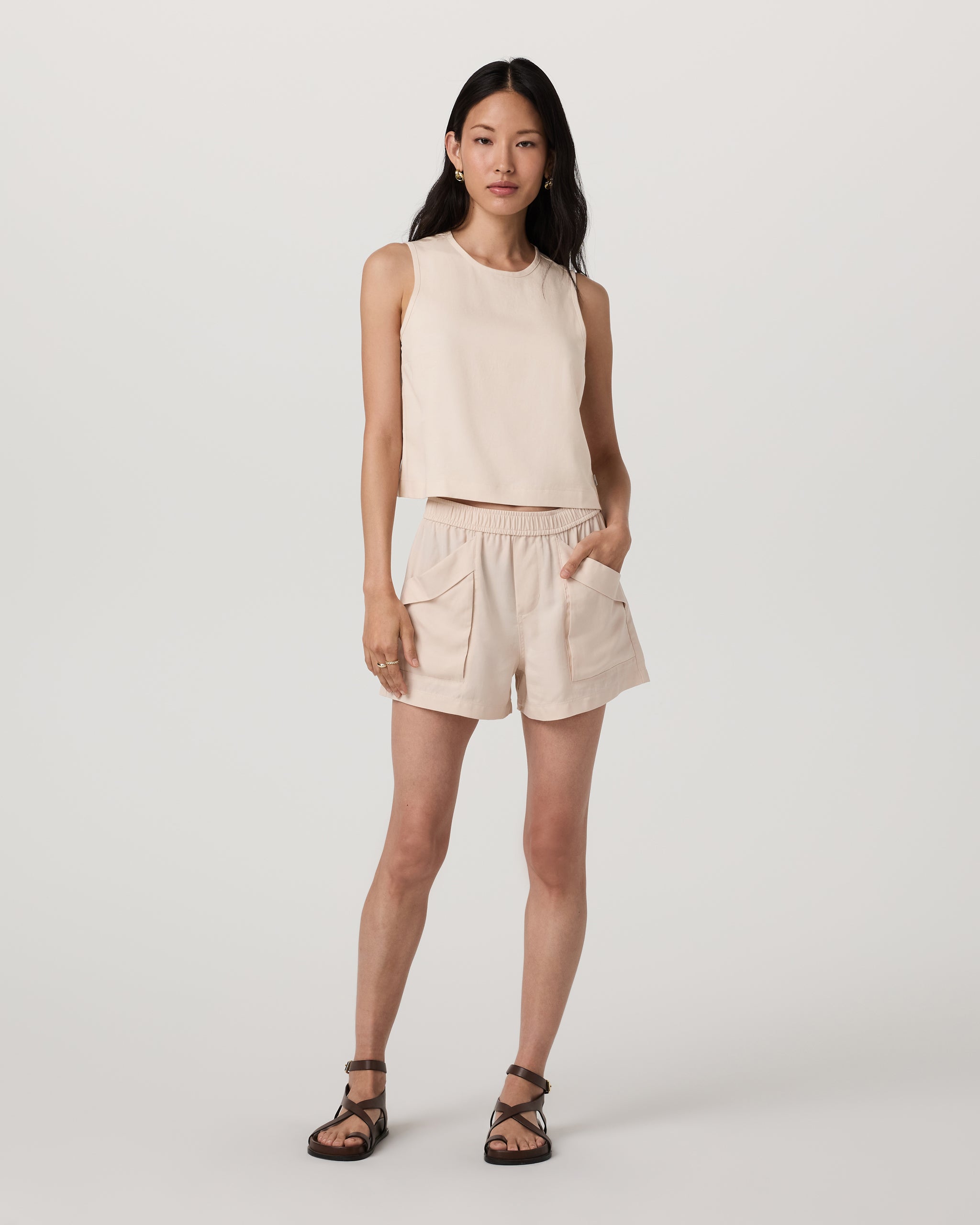 Trestles Twill Crop Tank | Sand Dollar - Image 4