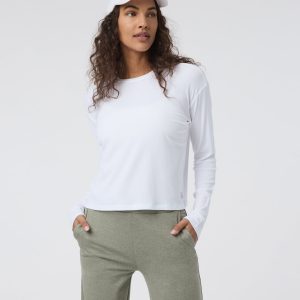 Long Sleeve Cove Relaxed Tee | White