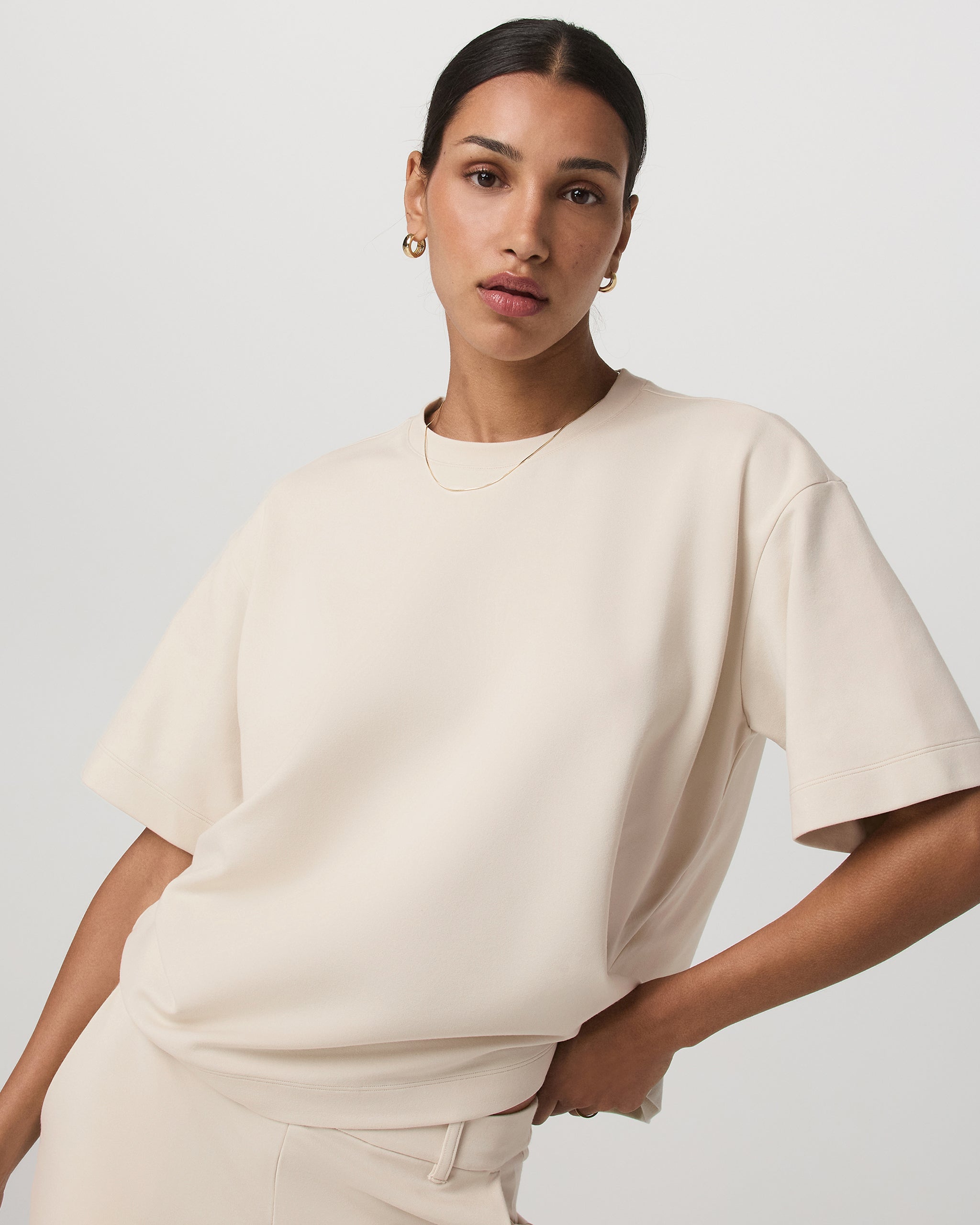 Short Sleeve Maven Oversized Tee | Bone
