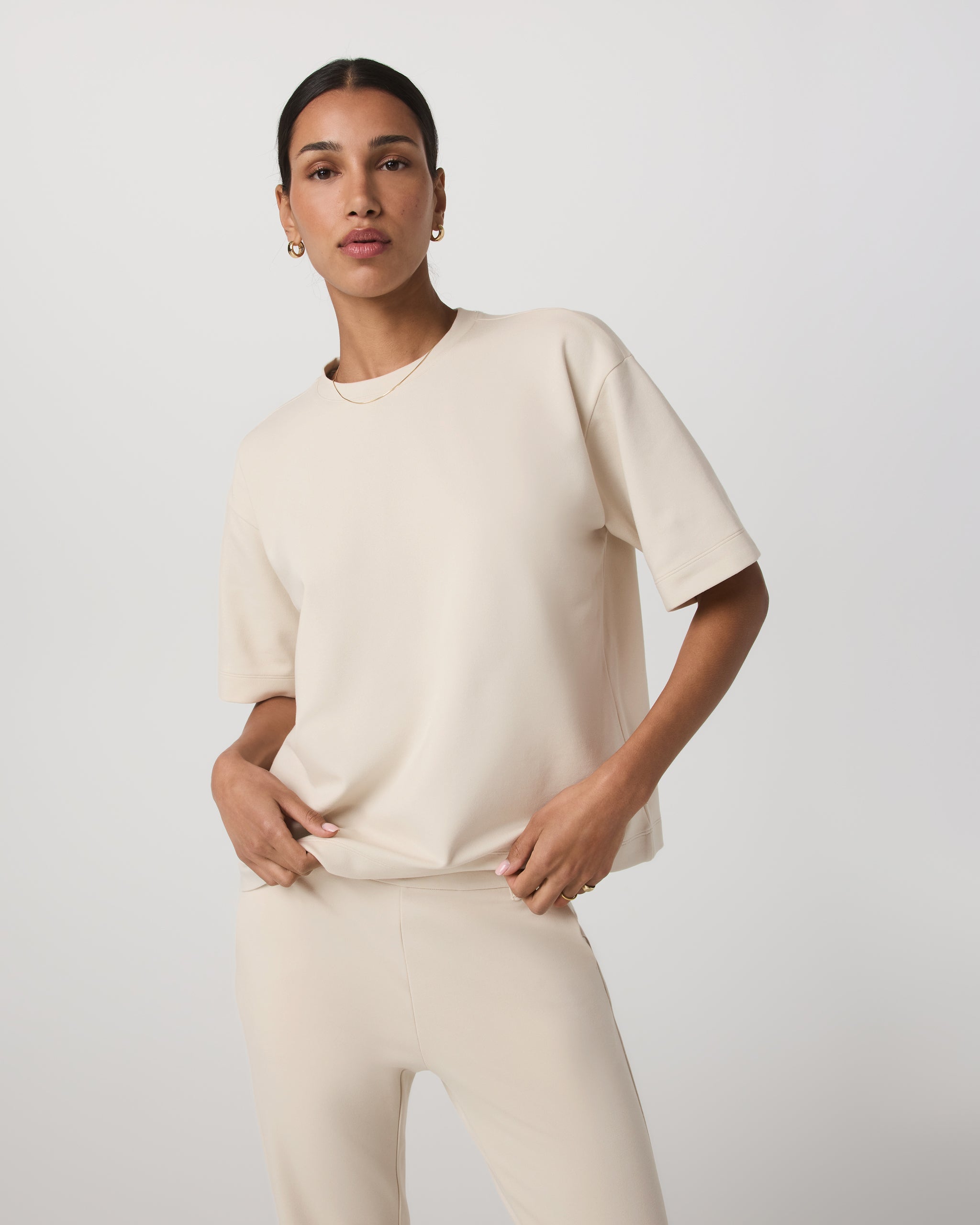 Short Sleeve Maven Oversized Tee | Bone - Image 5