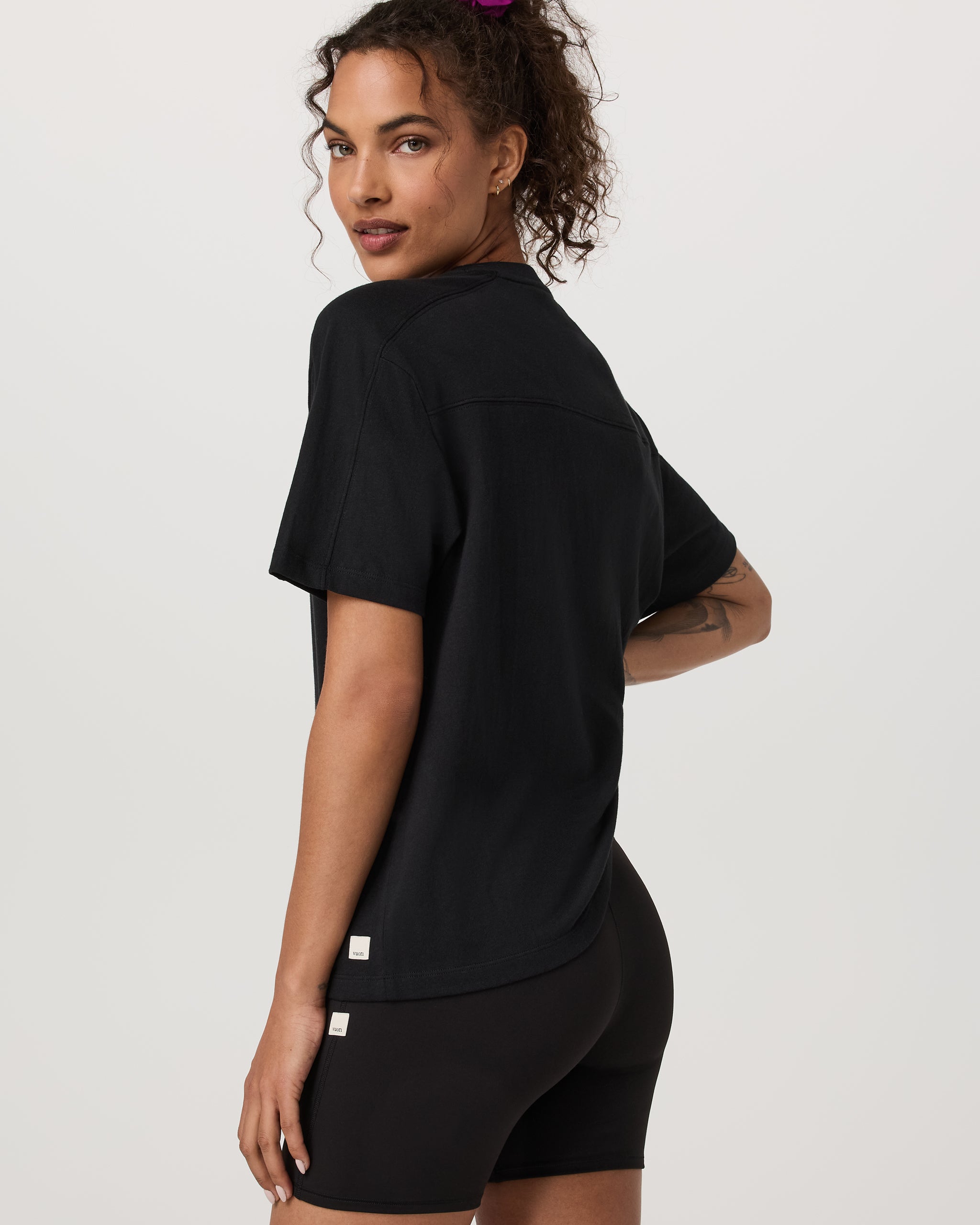 Short Sleeve Heavyweight Oversized Cotton Tee | Black - Image 2