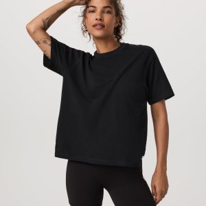 Short Sleeve Heavyweight Oversized Cotton Tee | Black