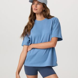 Short Sleeve Heavyweight Oversized Cotton Tee | Light French Blue