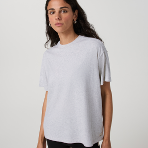 Short Sleeve Heavyweight Oversized Cotton Tee | Pale Grey Heather