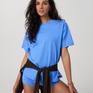 Short Sleeve Heavyweight Oversized Cotton Tee | Riviera Blue