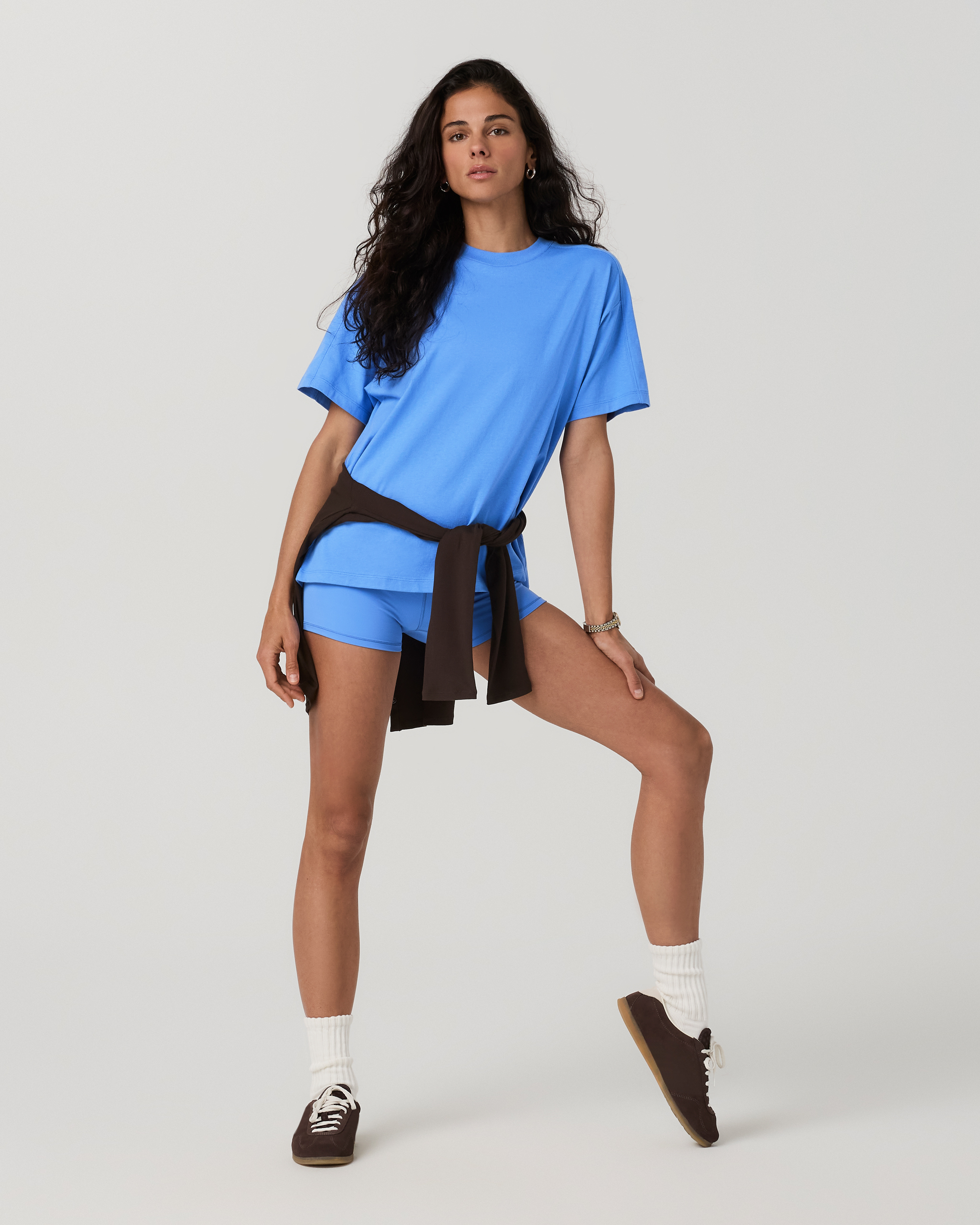 Short Sleeve Heavyweight Oversized Cotton Tee | Riviera Blue - Image 4