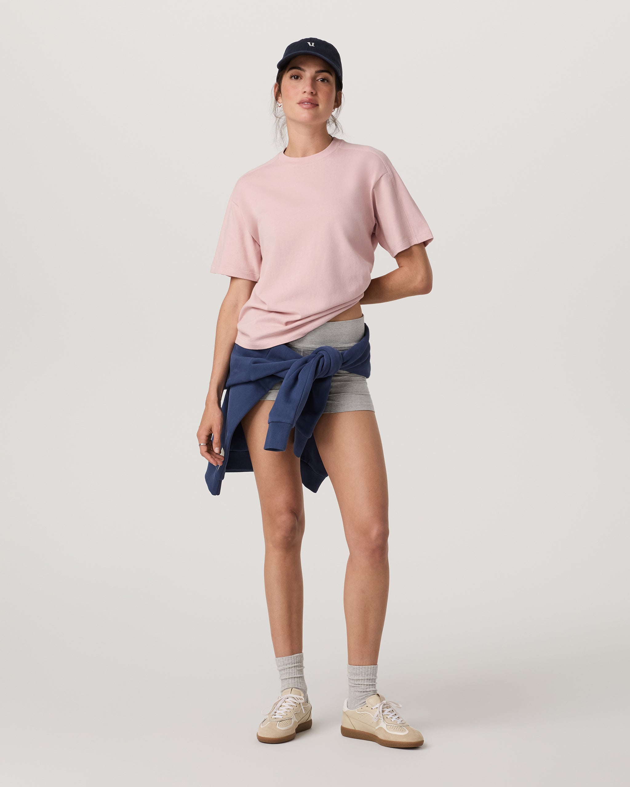 Short Sleeve Heavyweight Oversized Cotton Tee | Vintage Rose - Image 4