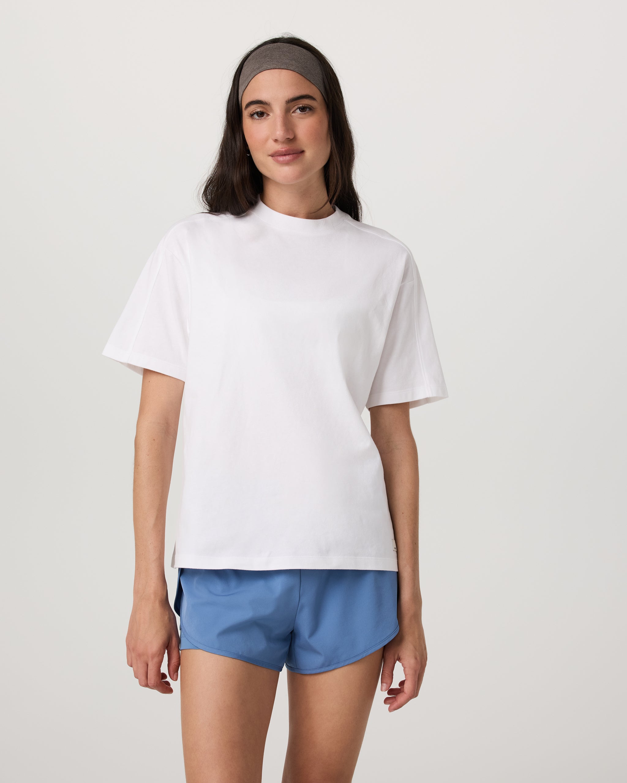 Short Sleeve Heavyweight Oversized Cotton Tee | White - Image 2