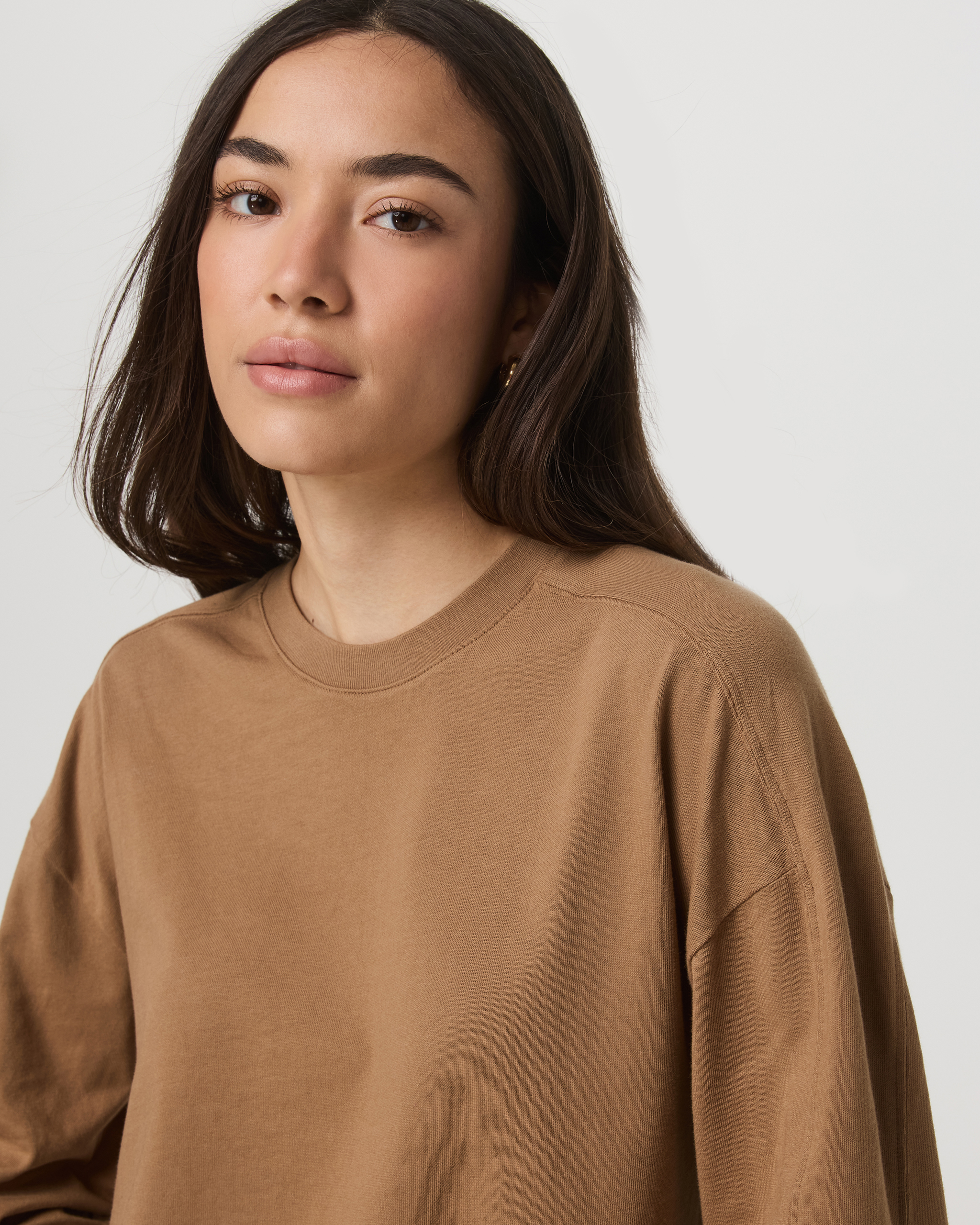 Long Sleeve Heavyweight Cotton Tee | Acorn - Image 4
