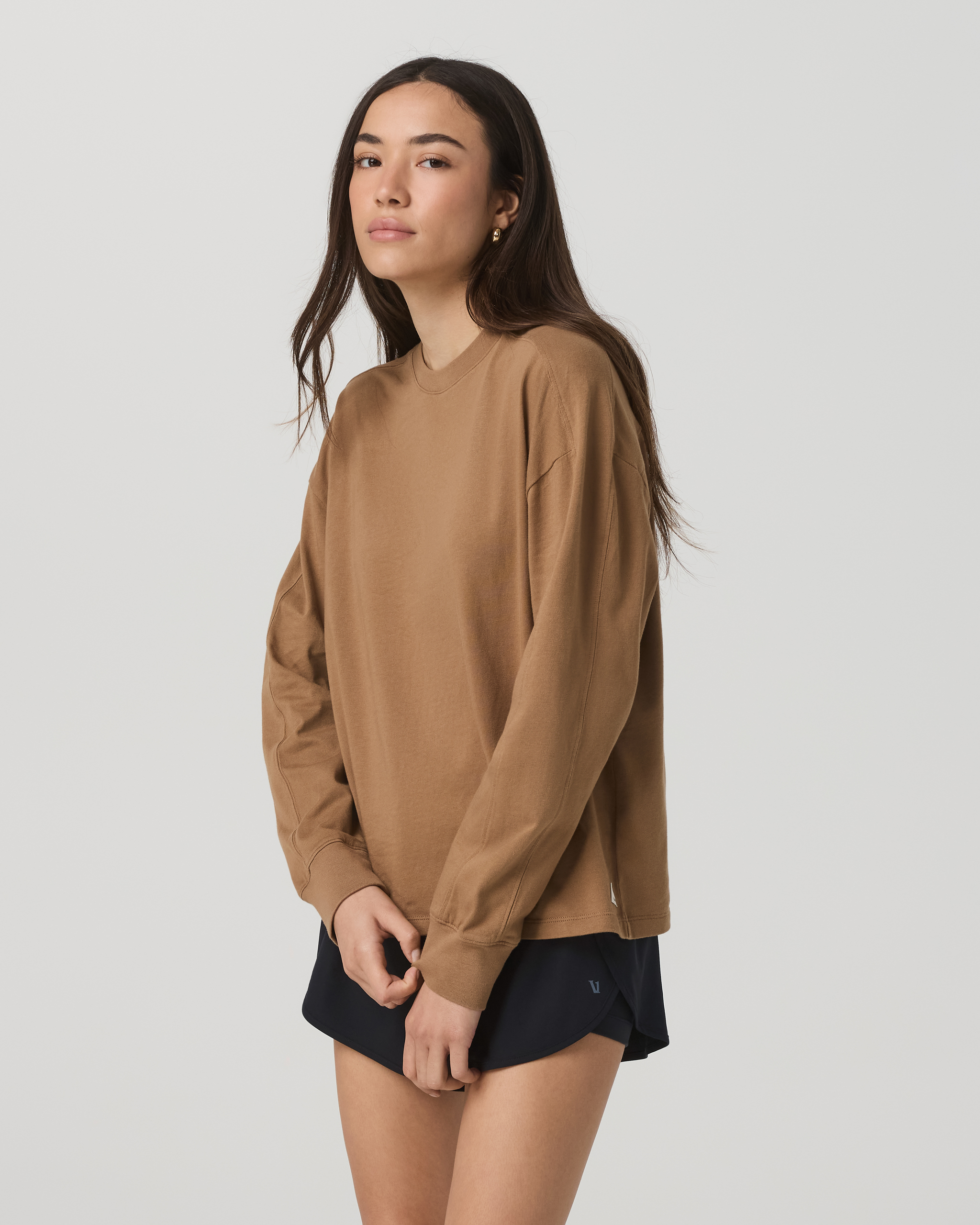 Long Sleeve Heavyweight Cotton Tee | Acorn - Image 5