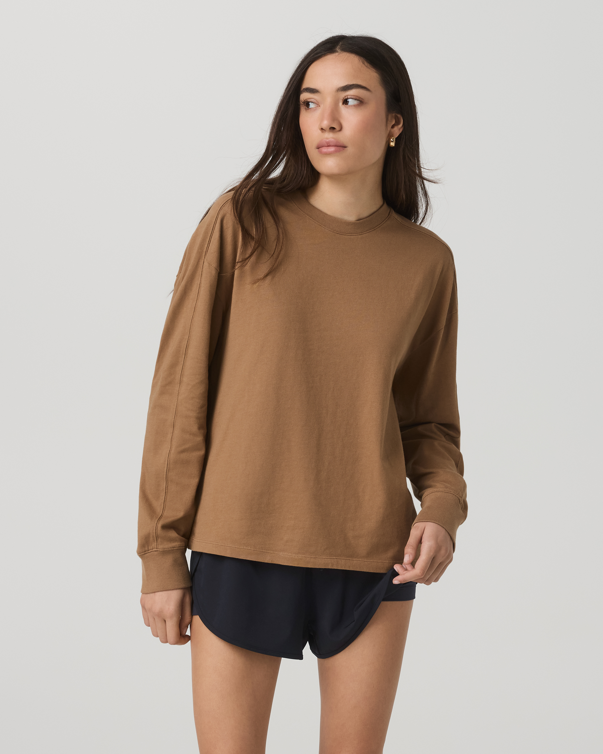 Long Sleeve Heavyweight Cotton Tee | Acorn