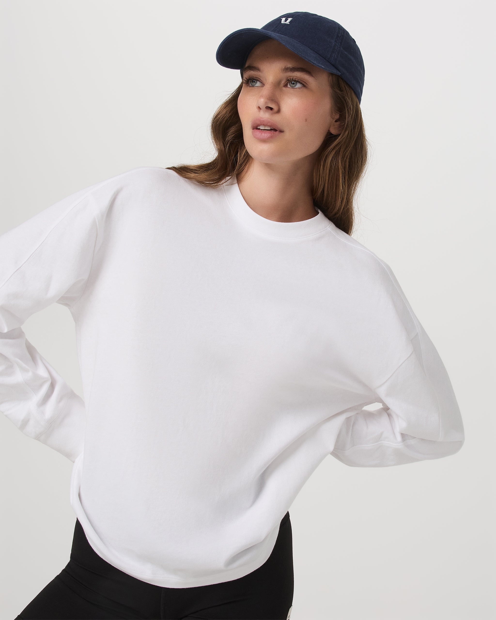 Long Sleeve Heavyweight Cotton Tee | White