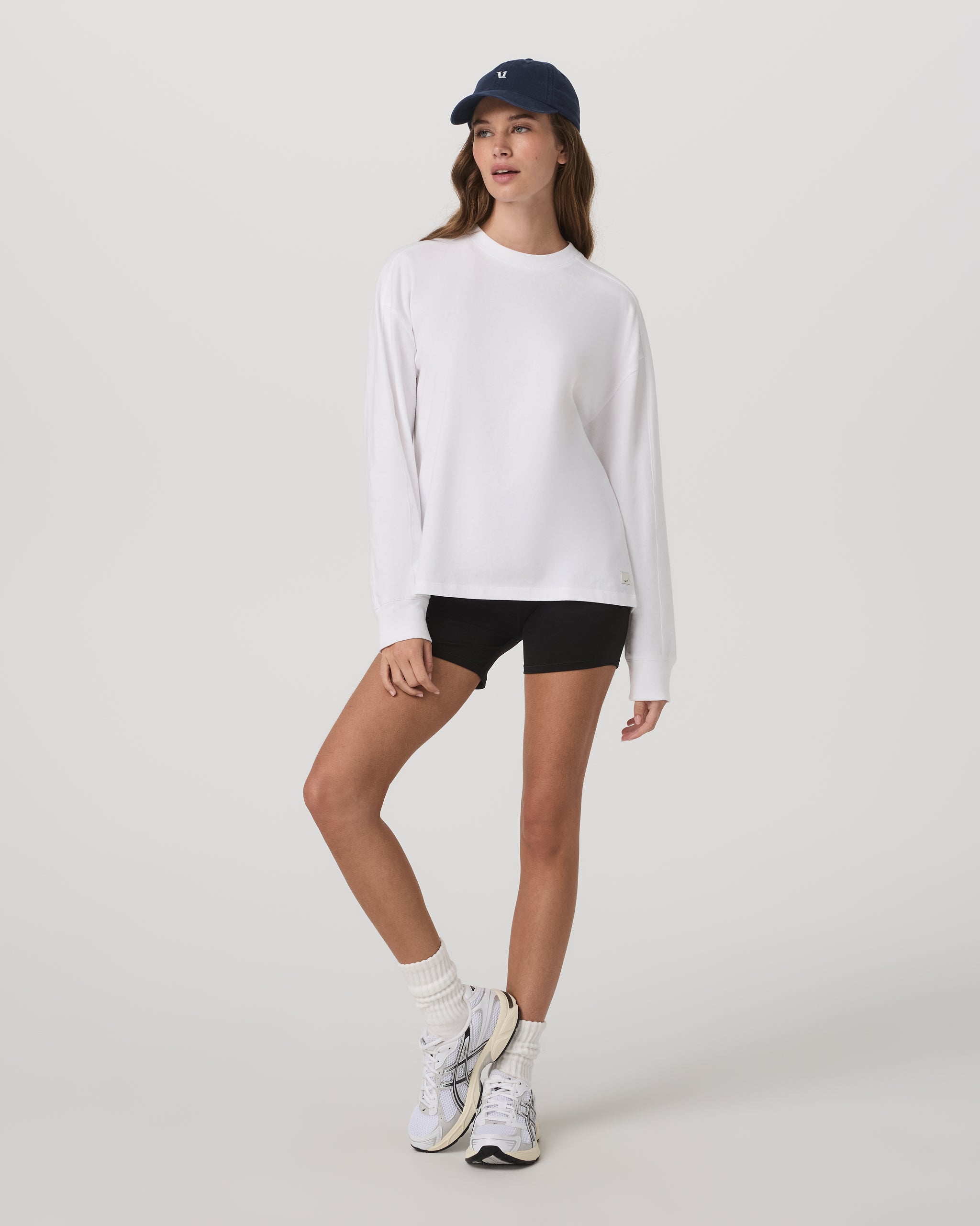 Long Sleeve Heavyweight Cotton Tee | White - Image 4