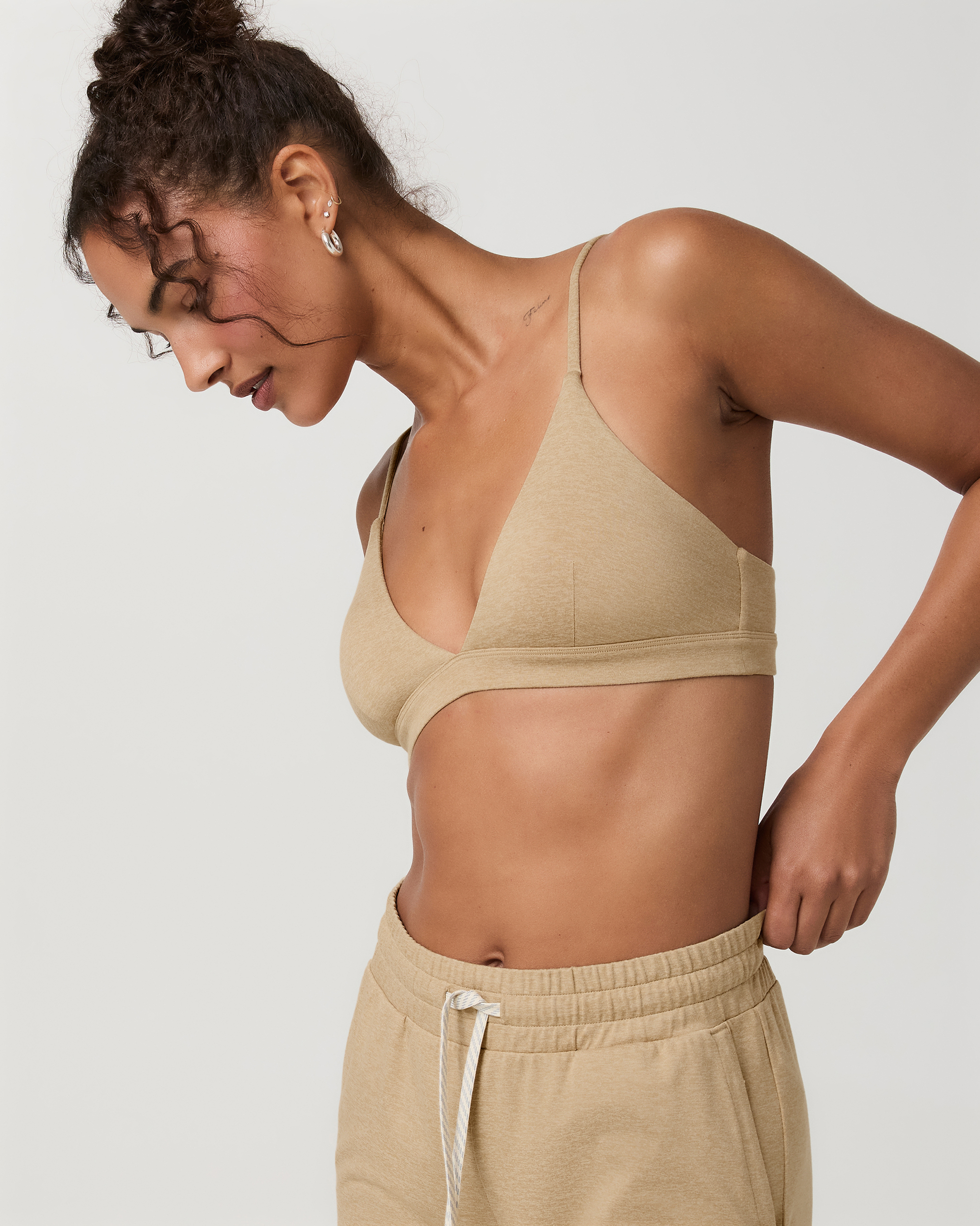 Halo Triangle Bra | Khaki Heather - Image 5