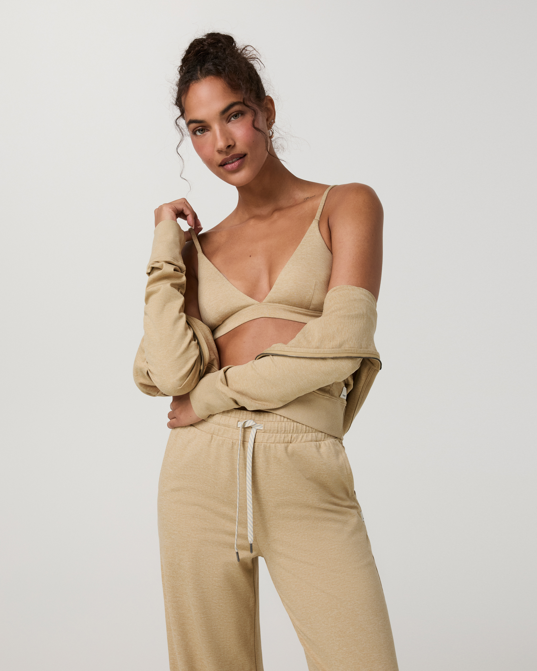 Halo Triangle Bra | Khaki Heather - Image 3