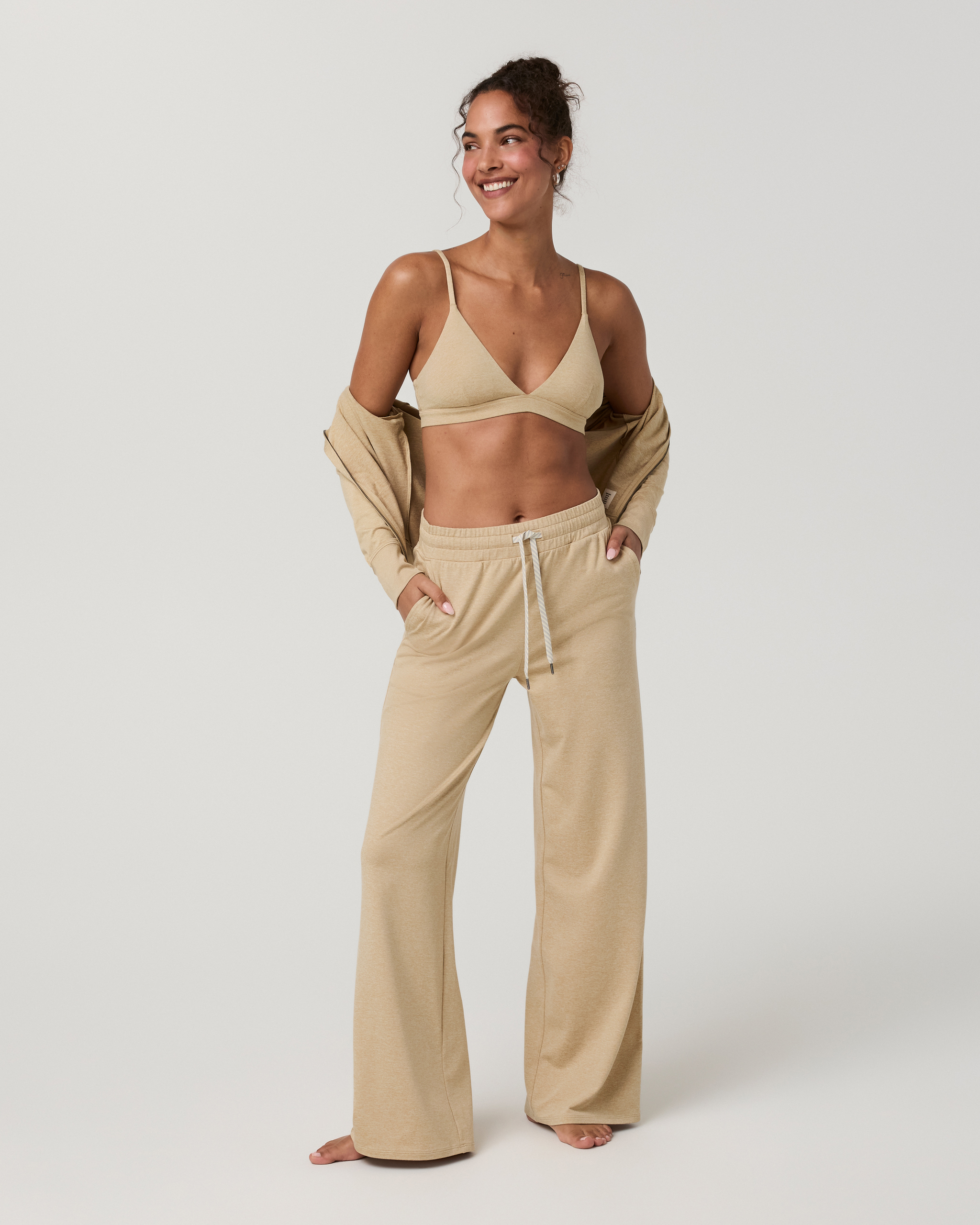 Halo Triangle Bra | Khaki Heather - Image 4