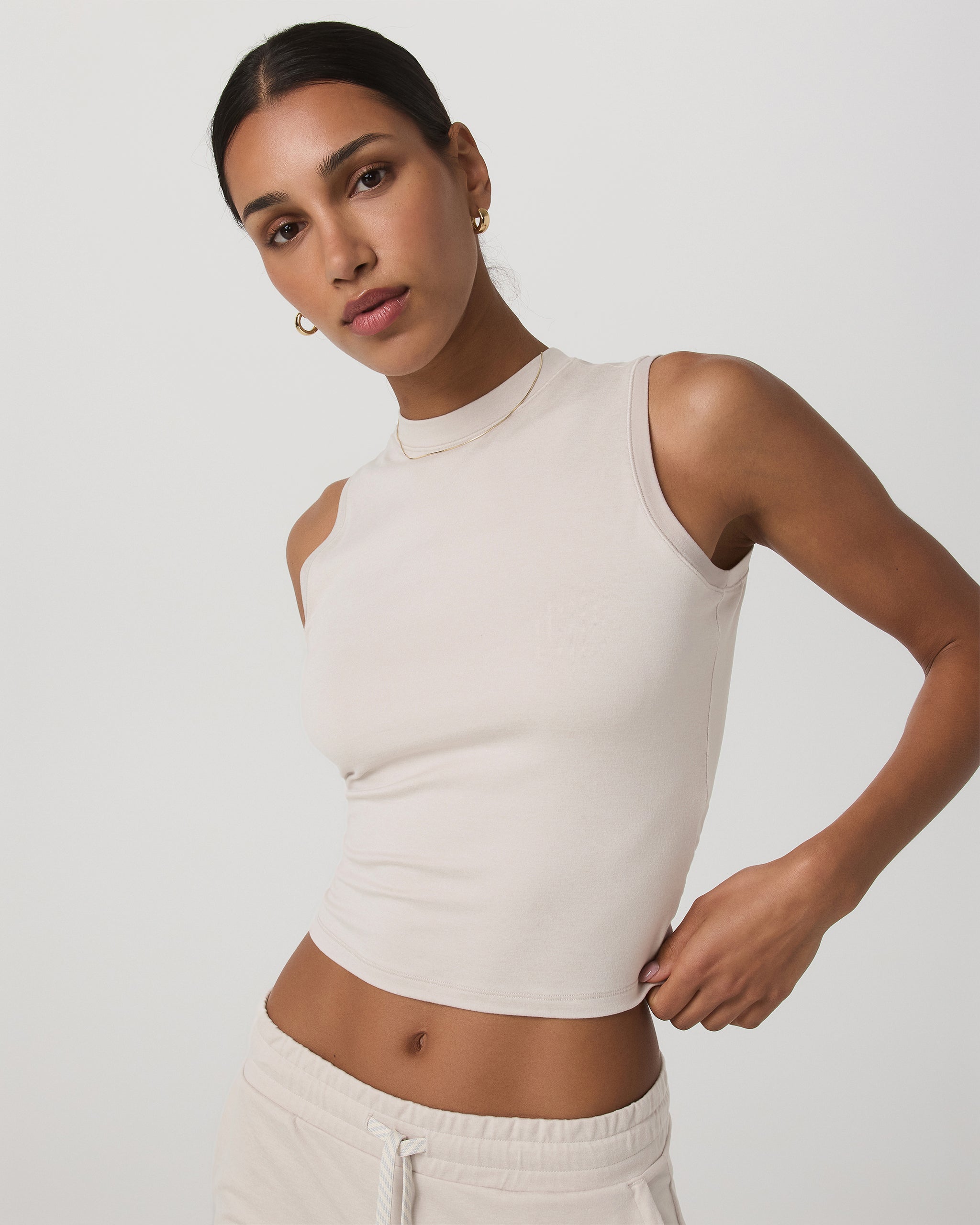 Halo Muscle Tank | Ecru Heather - Image 2