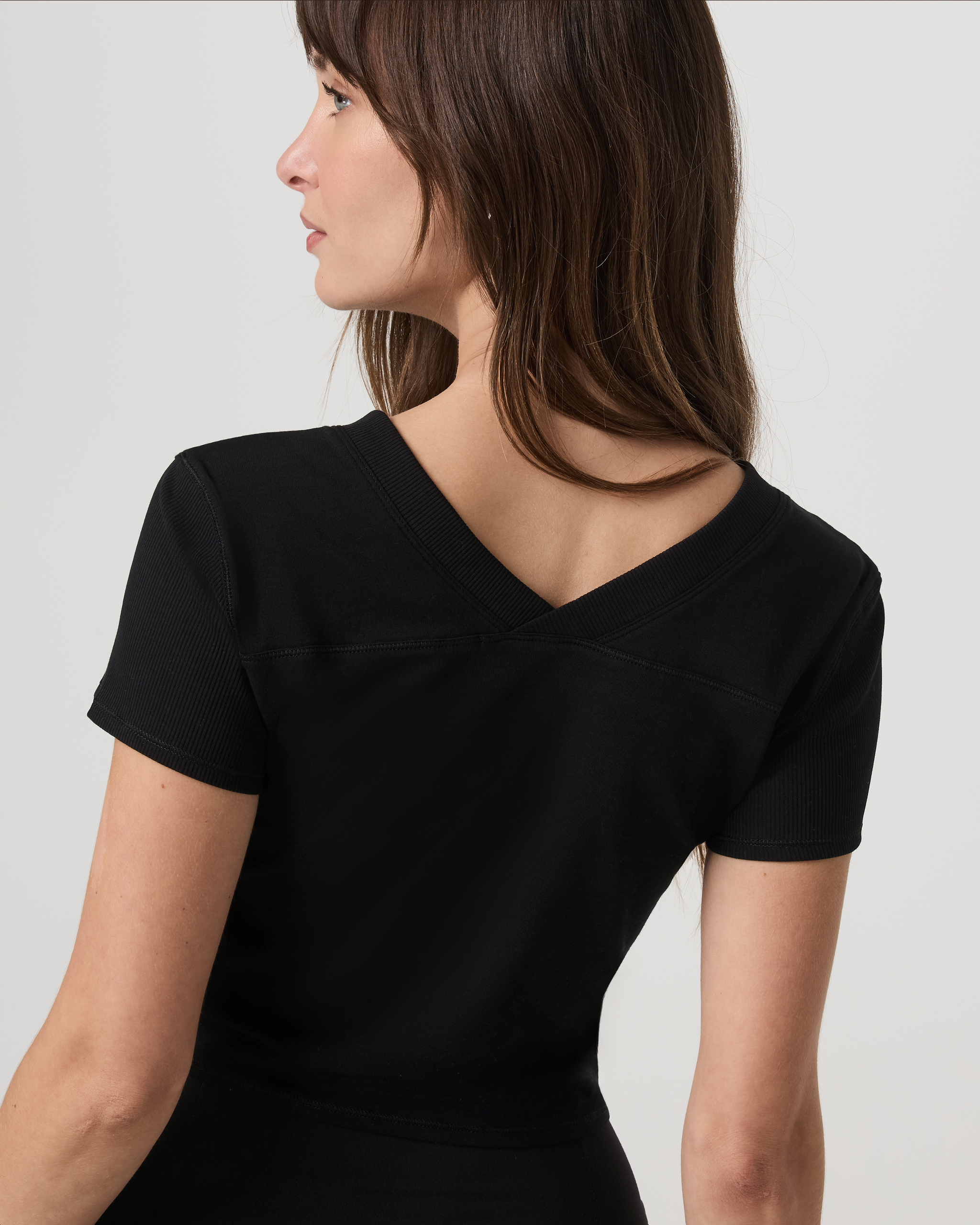 Short Sleeve Tuvalu Double V Neck | Black - Image 5