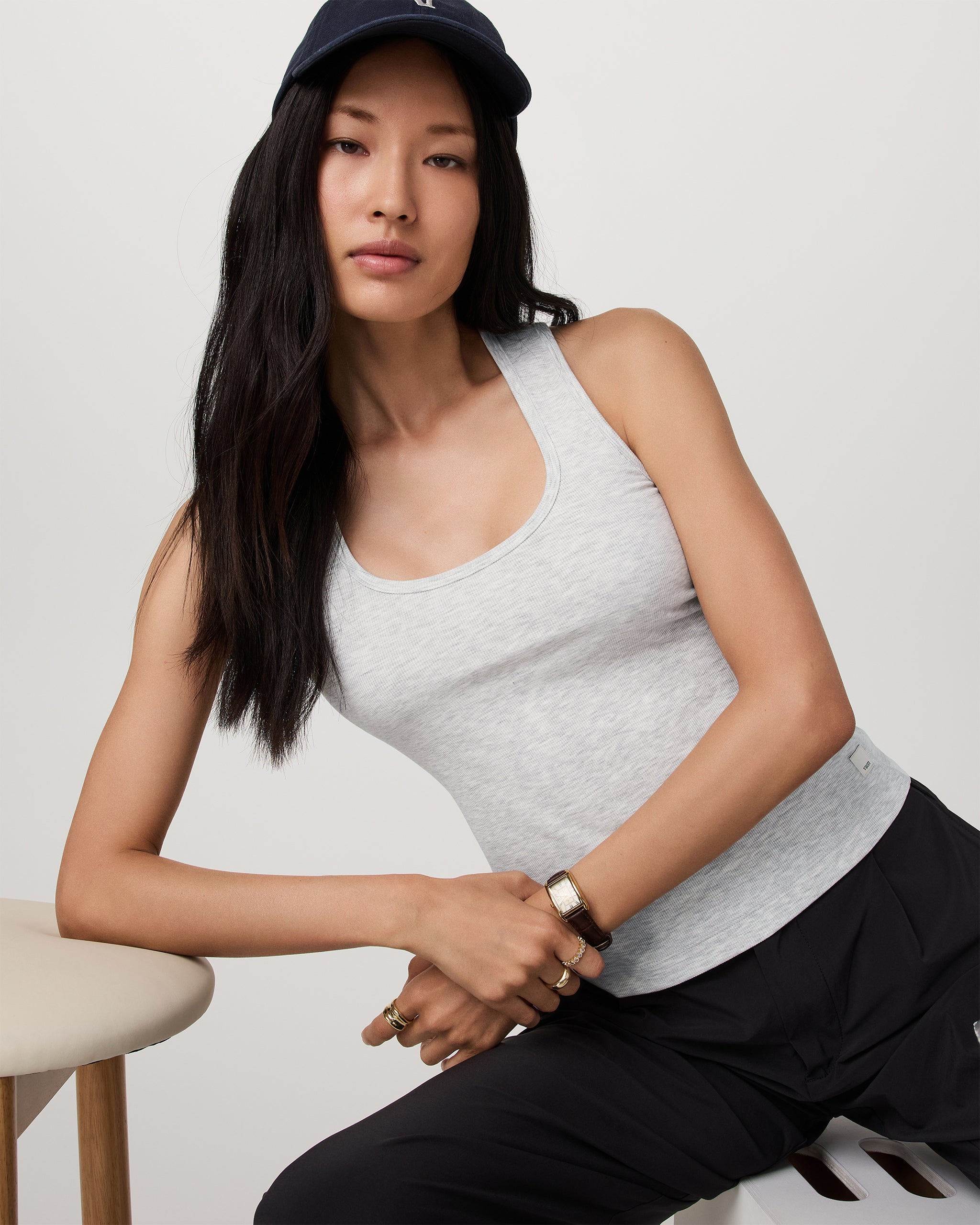 Pose Layering Tank | White Heather Grey - Image 2