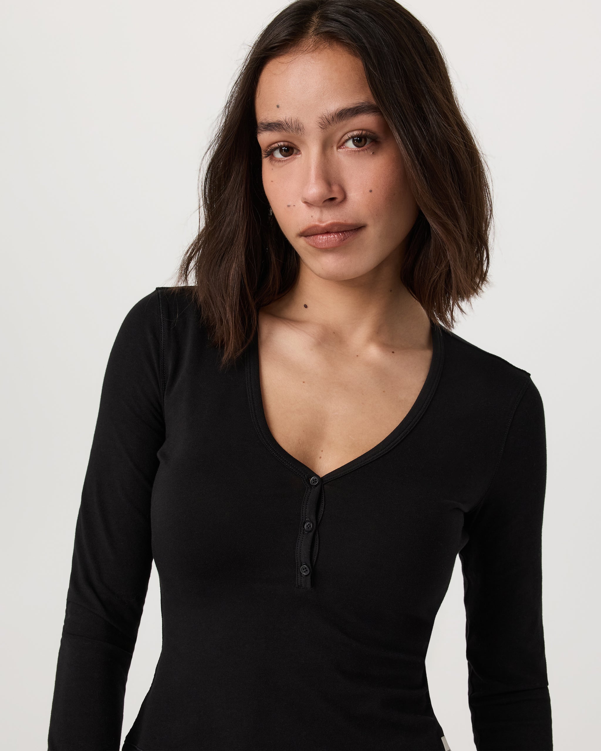 Long Sleeve Tuvalu Henley | Black - Image 4