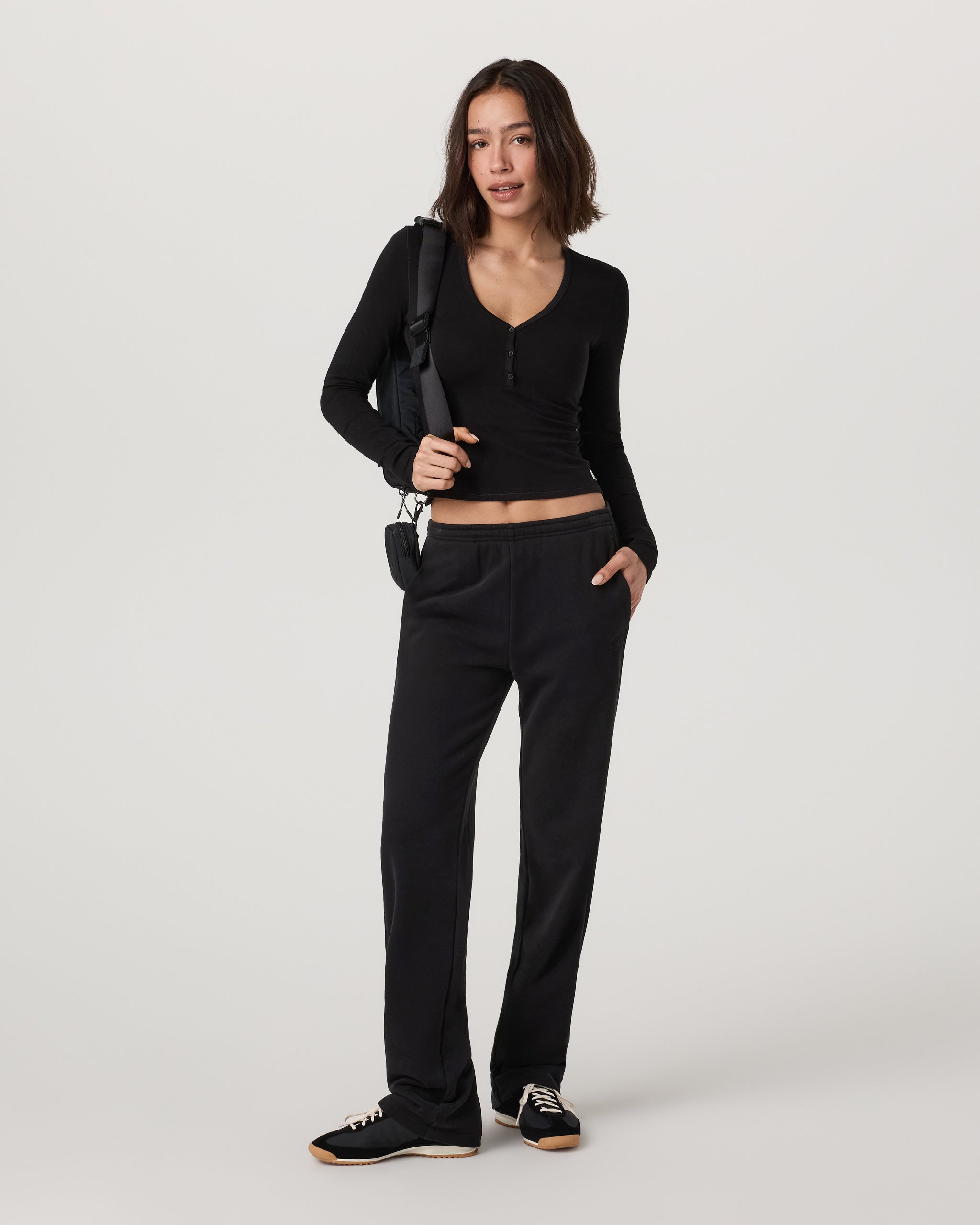 Long Sleeve Tuvalu Henley | Black - Image 2