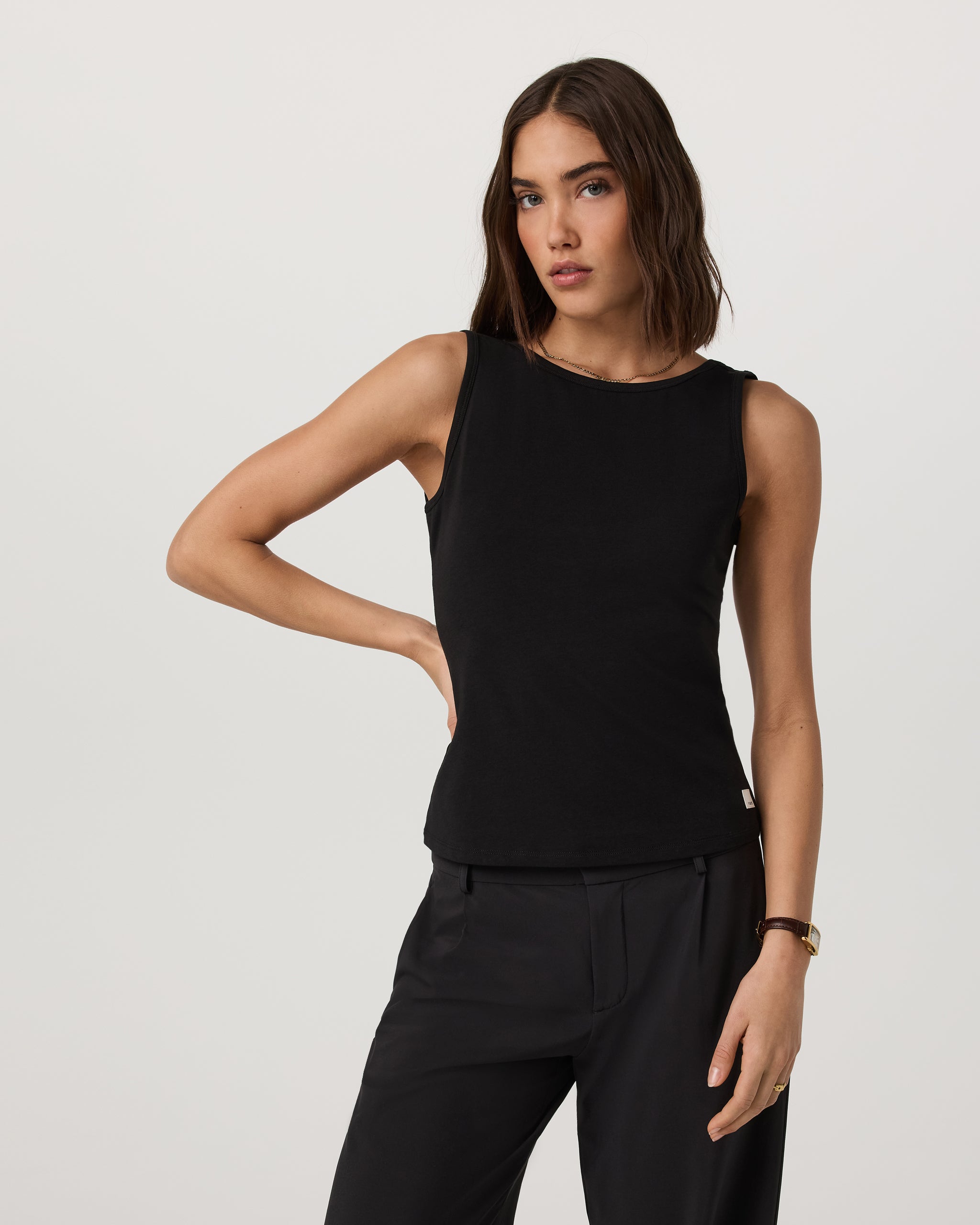 Tuvalu Scoop Back Tank | Black - Image 5