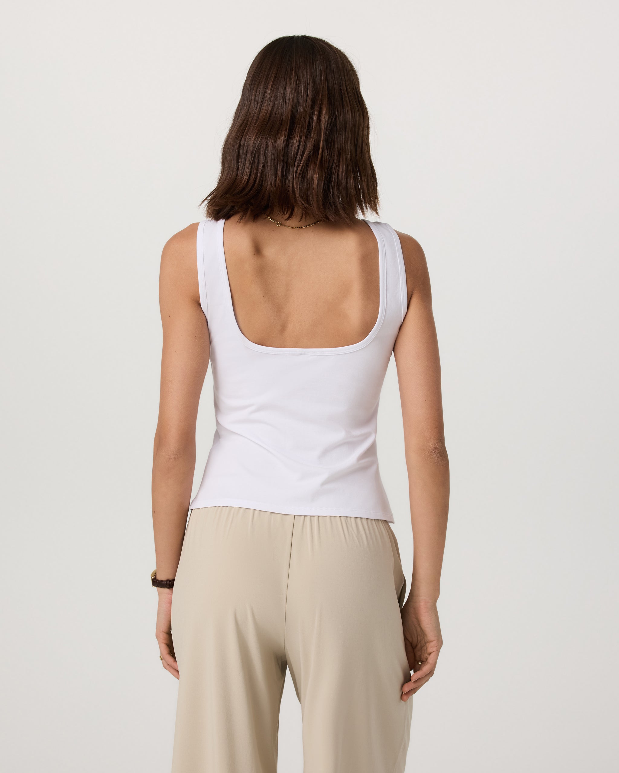 Tuvalu Scoop Back Tank | White - Image 3