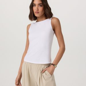 Tuvalu Scoop Back Tank | White