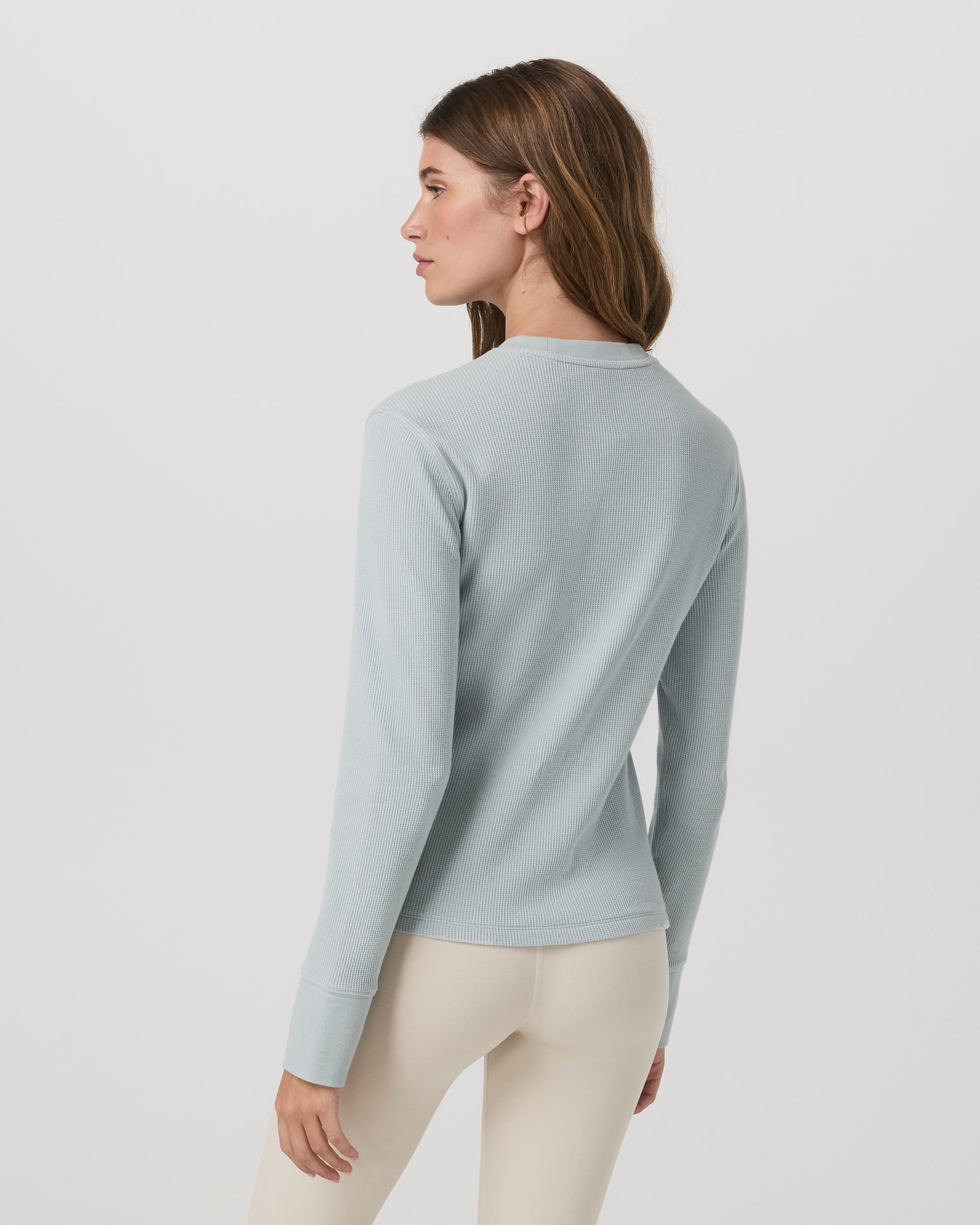 Long Sleeve Waffle Top | Blue Haze - Image 3