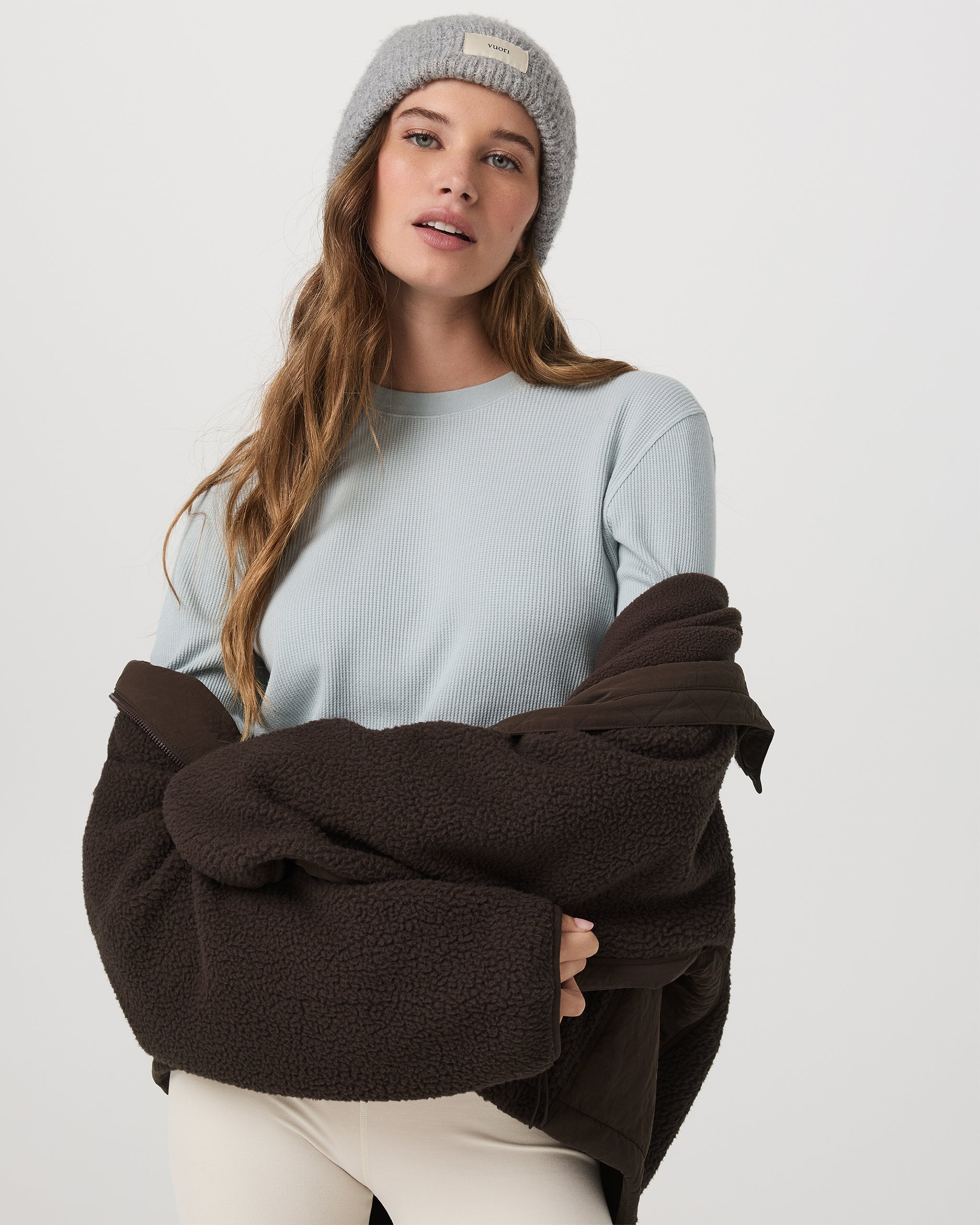 Long Sleeve Waffle Top | Blue Haze - Image 5