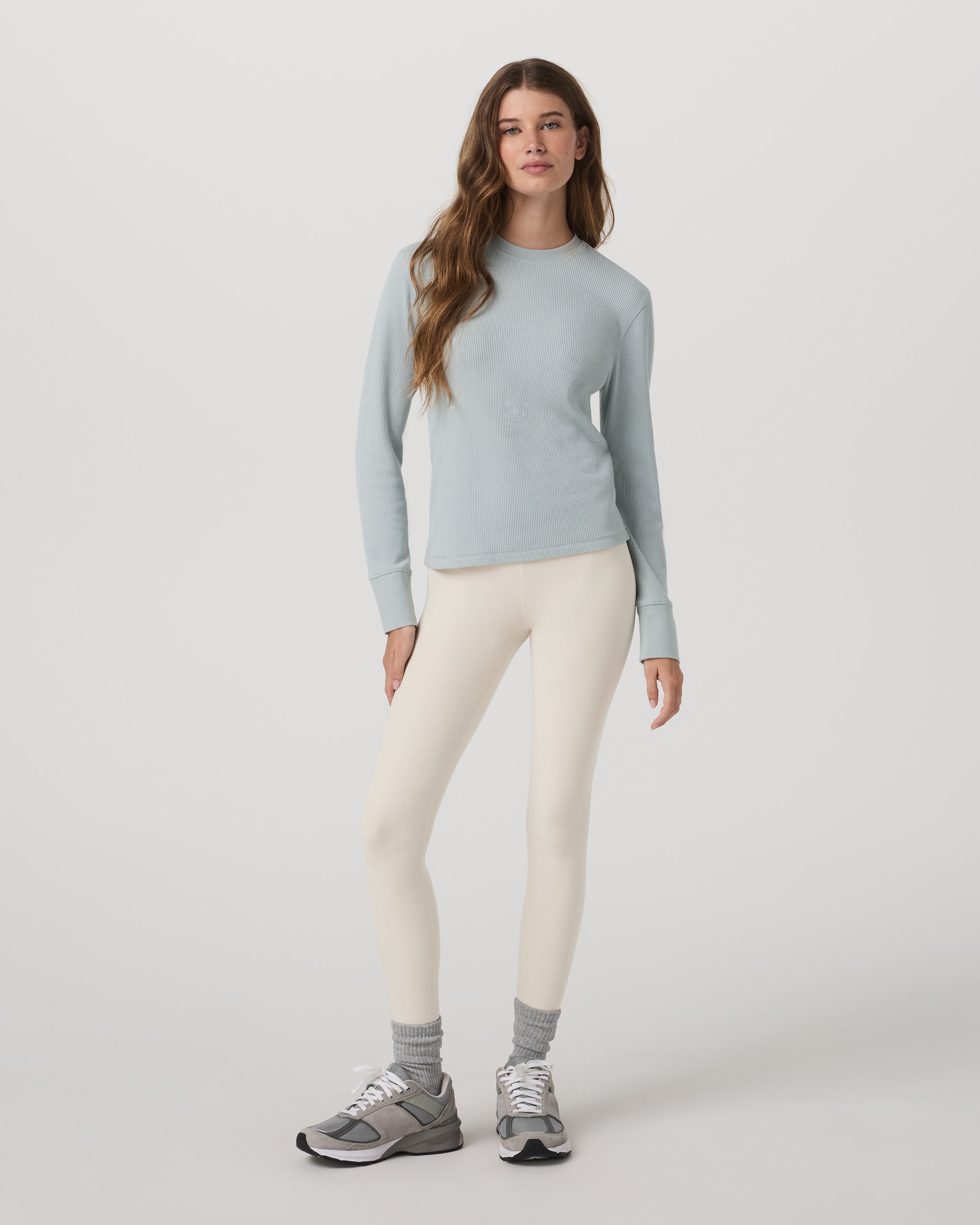 Long Sleeve Waffle Top | Blue Haze - Image 4