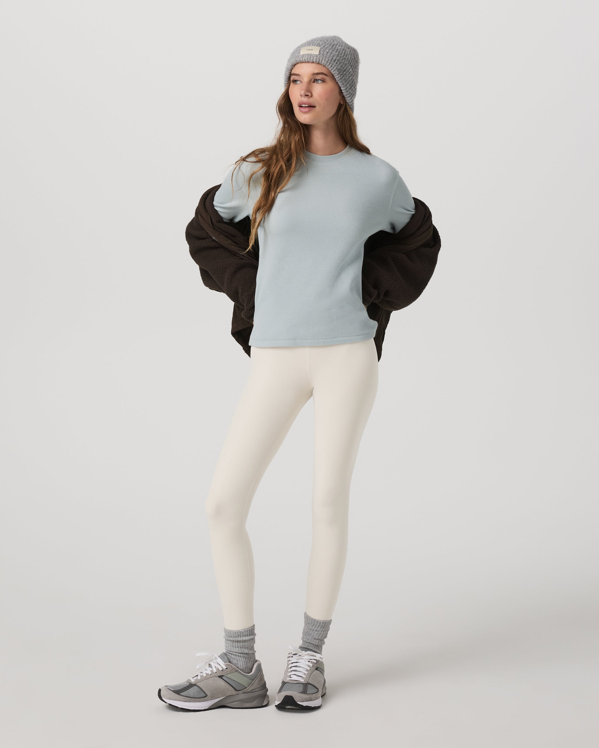 Long Sleeve Waffle Top | Blue Haze - Image 6
