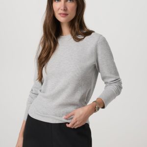 Long Sleeve Waffle Top | Light Heather Grey