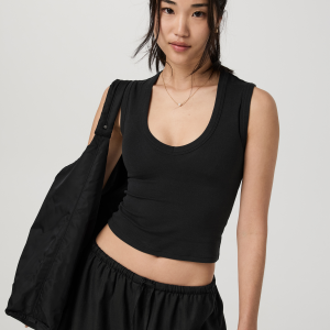 Everyday Cotton Stretch Tank | Black