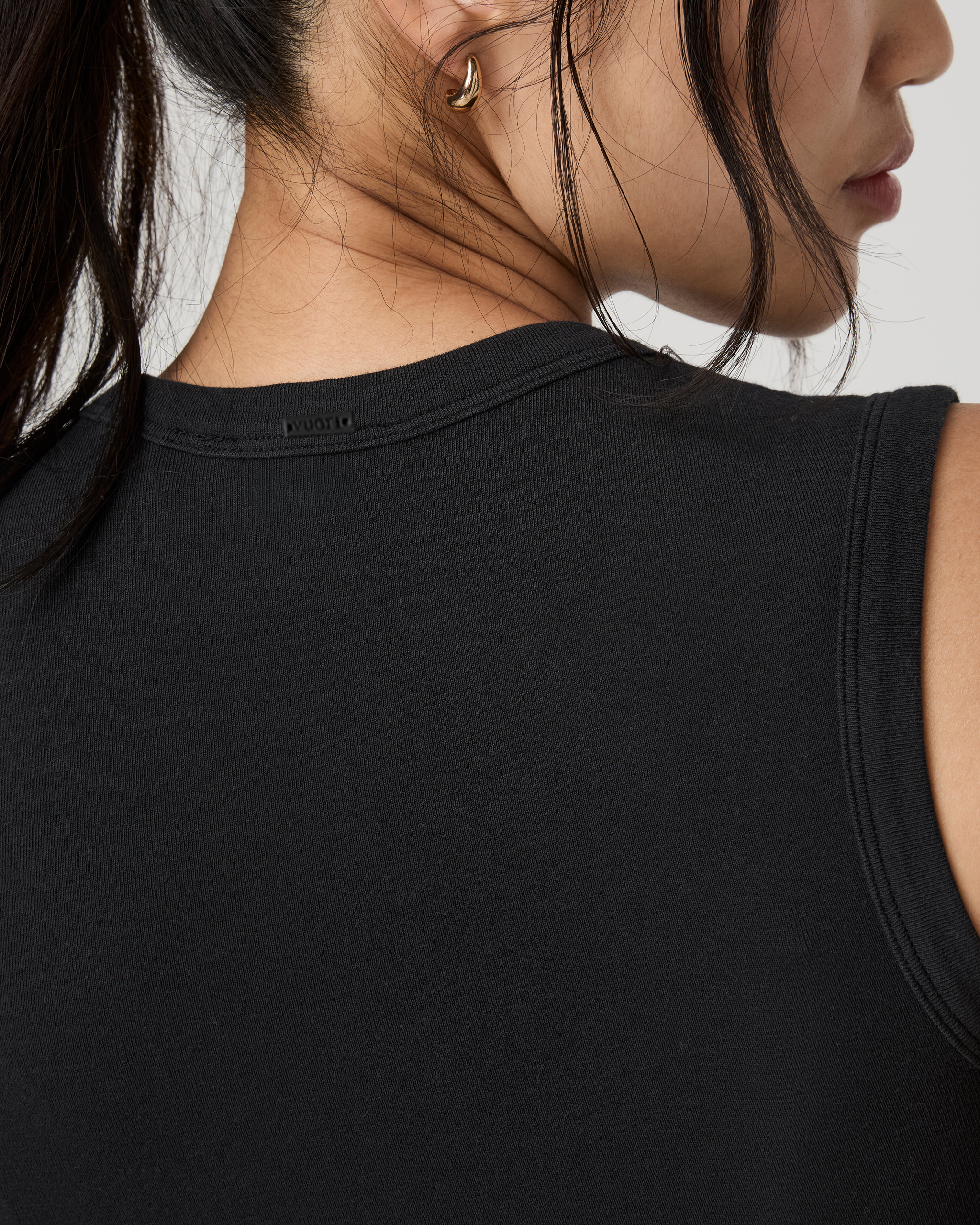 Everyday Cotton Stretch Tank | Black - Image 5