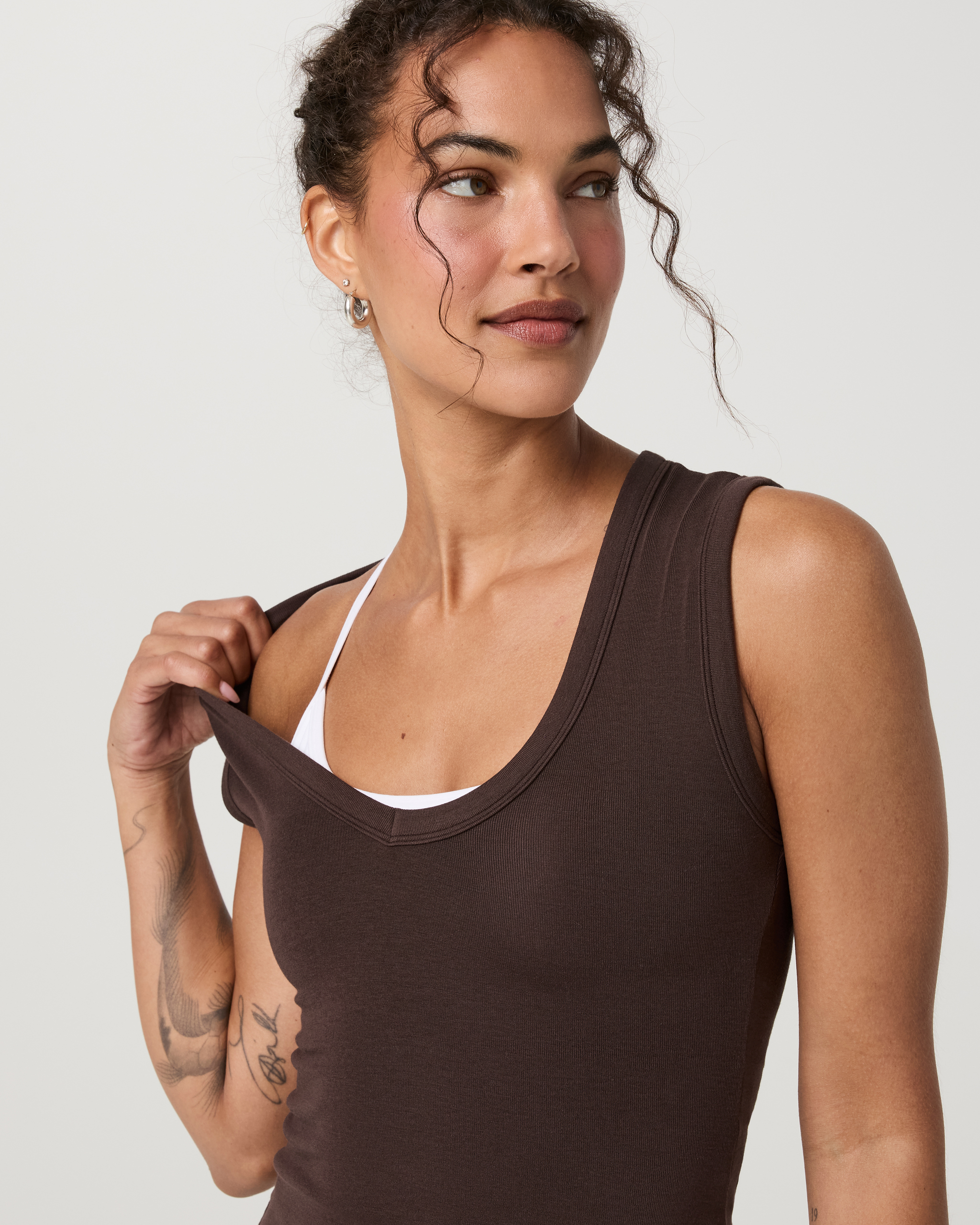 Everyday Cotton Stretch Tank | French Roast - Image 2