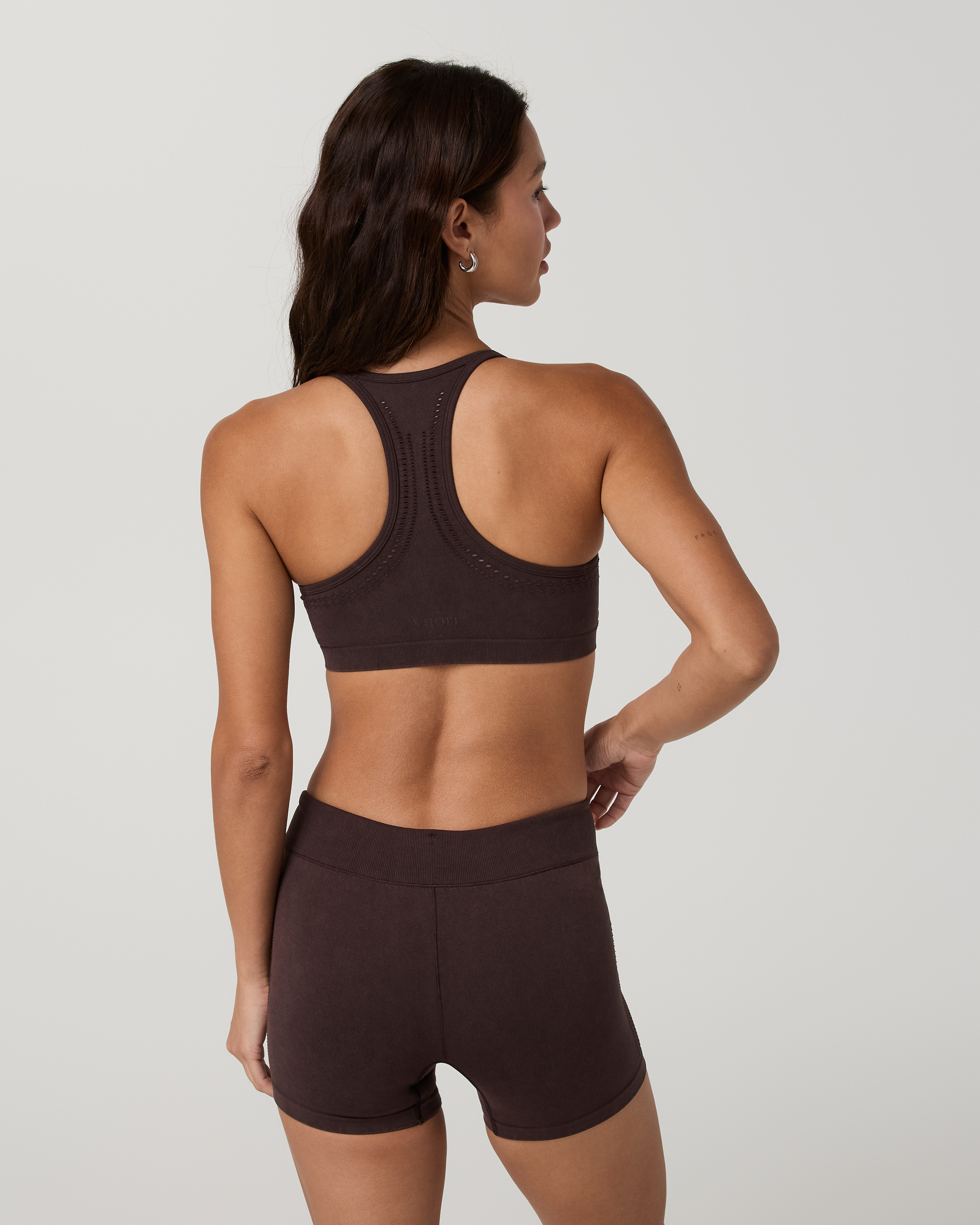 Pointelle Seamless V Neck Bra | French Roast - Image 5