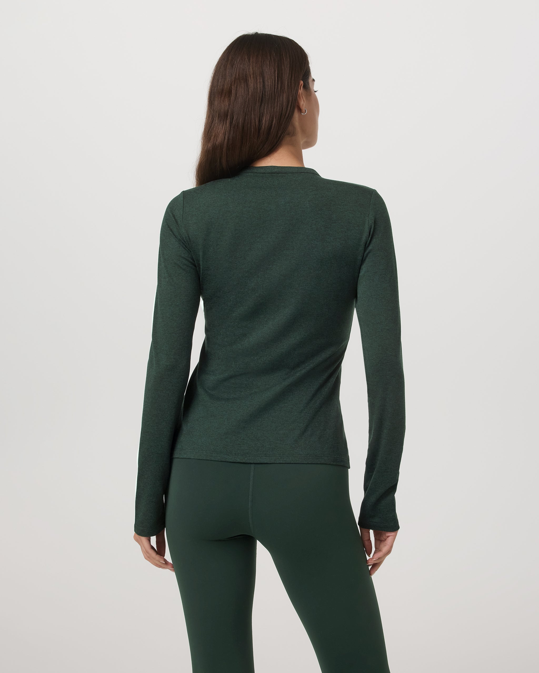 Long Sleeve Halo Snap Cardigan | Evergreen Heather - Image 3