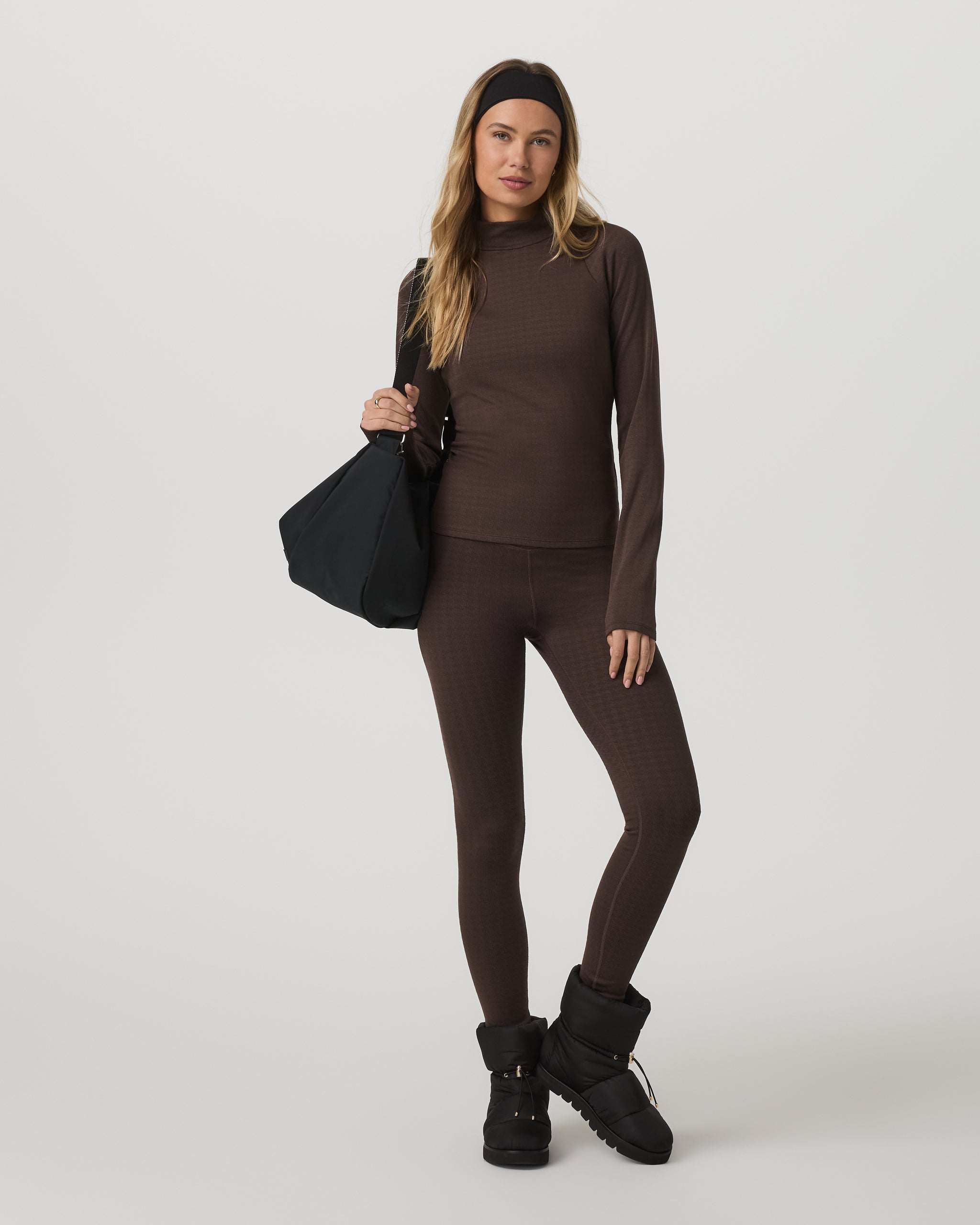 Long Sleeve Chilled Out Houndstooth Mock | Java Houndstooth - Image 2