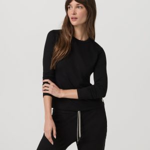 Long Sleeve Halo Essential Crew Tee | Black Heather