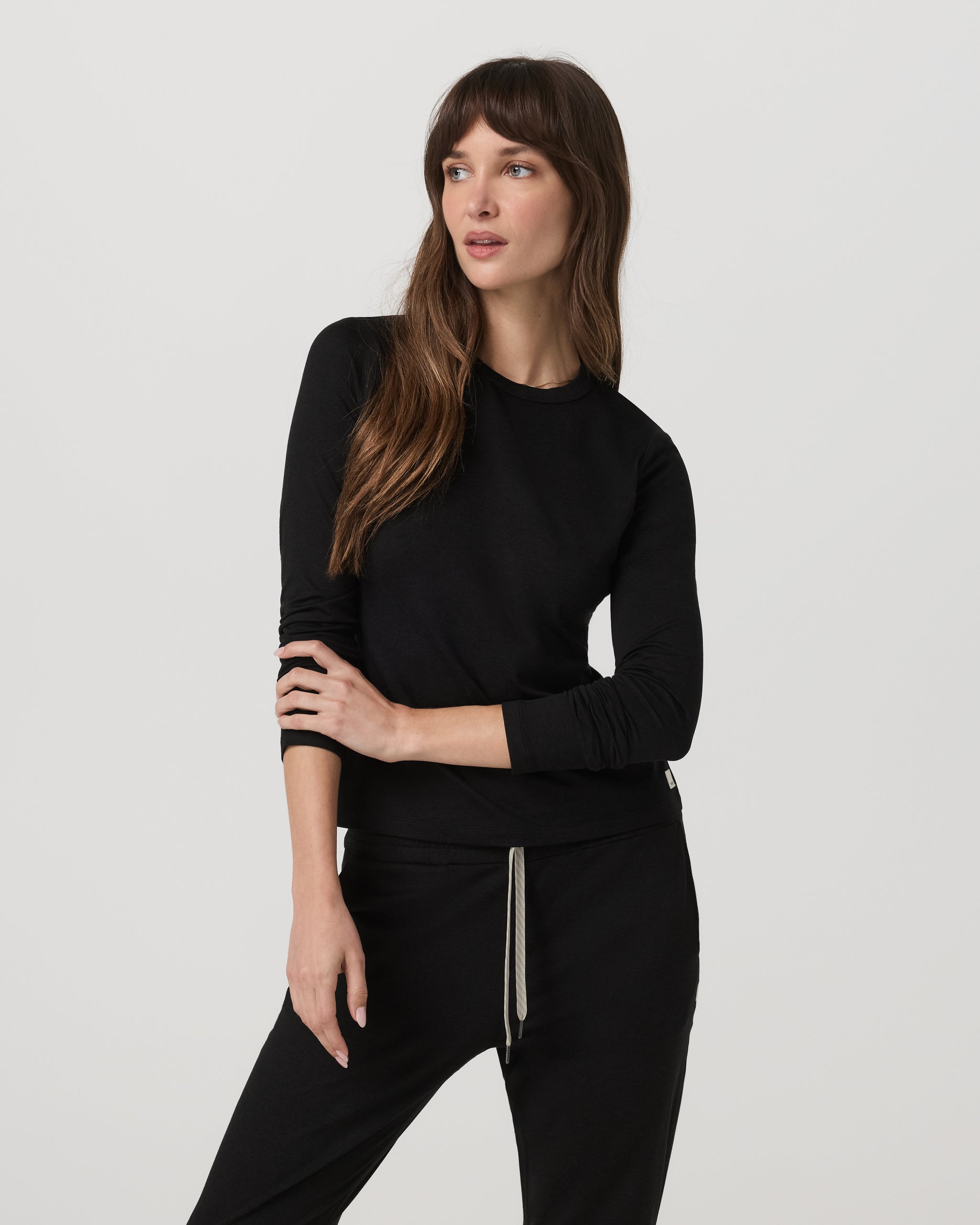 Long Sleeve Halo Essential Crew Tee | Black Heather