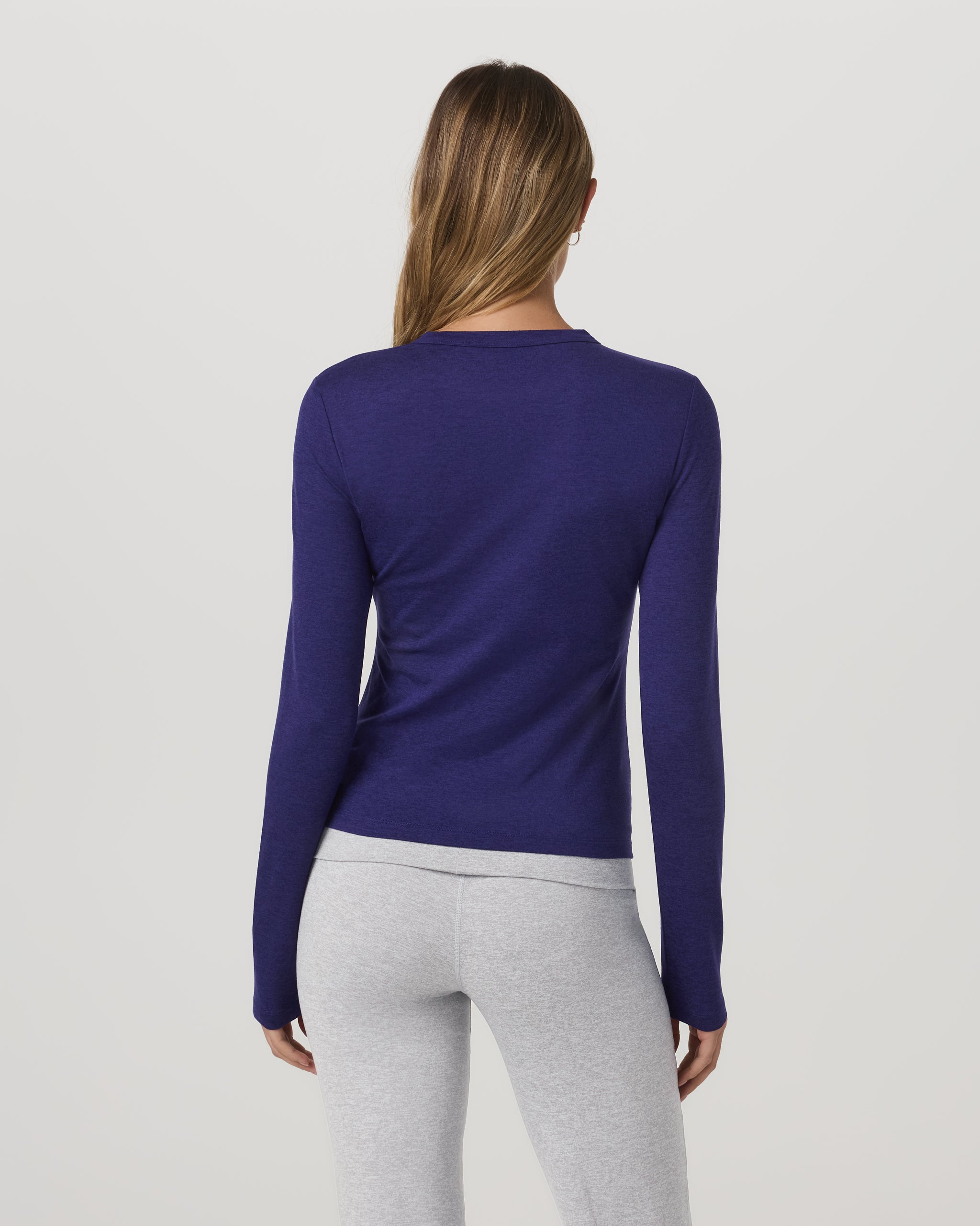 Long Sleeve Halo Essential Crew Tee | Stellar Sky Heather - Image 3