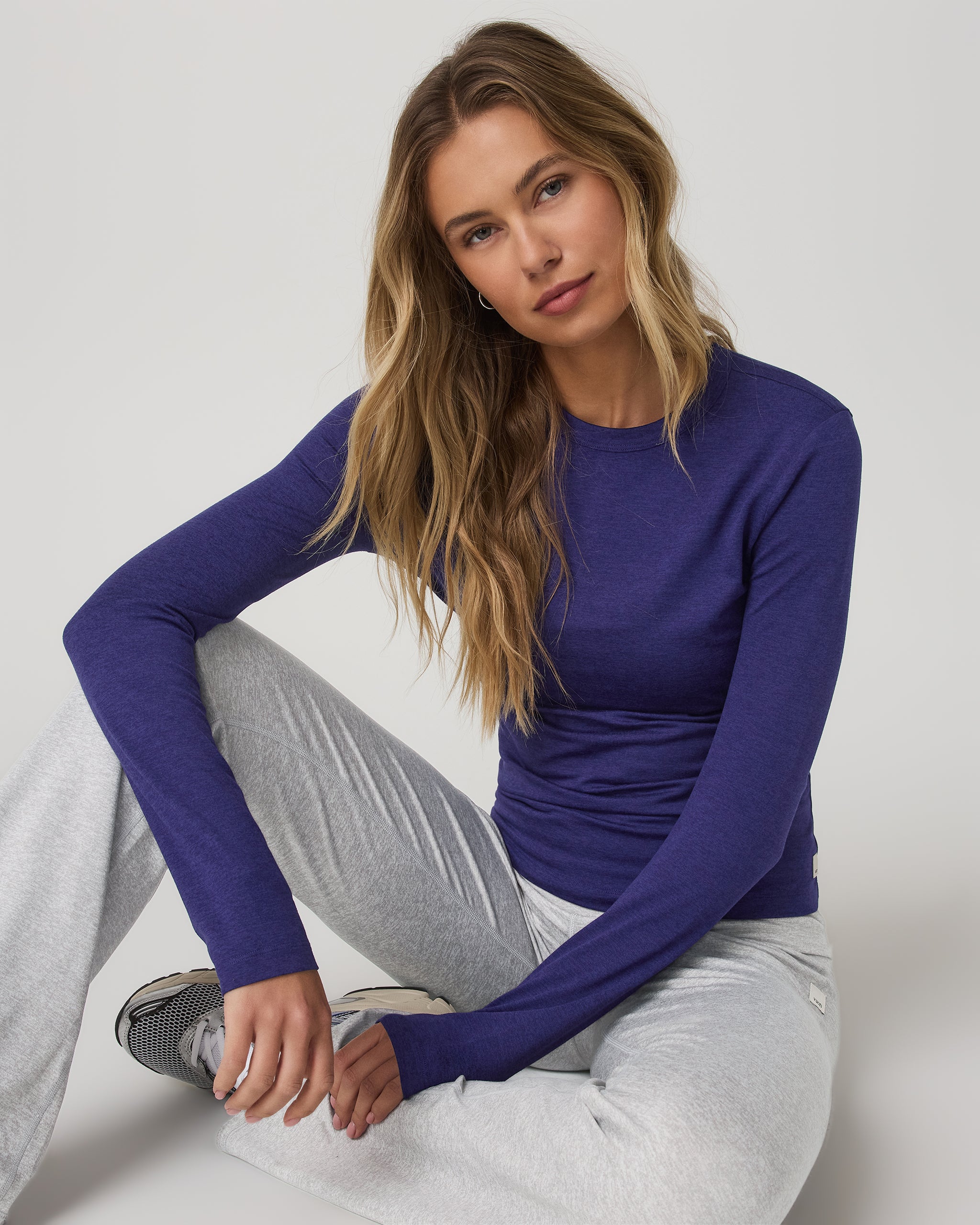 Long Sleeve Halo Essential Crew Tee | Stellar Sky Heather - Image 4