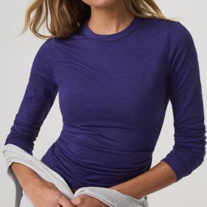 Long Sleeve Halo Essential Crew Tee | Stellar Sky Heather