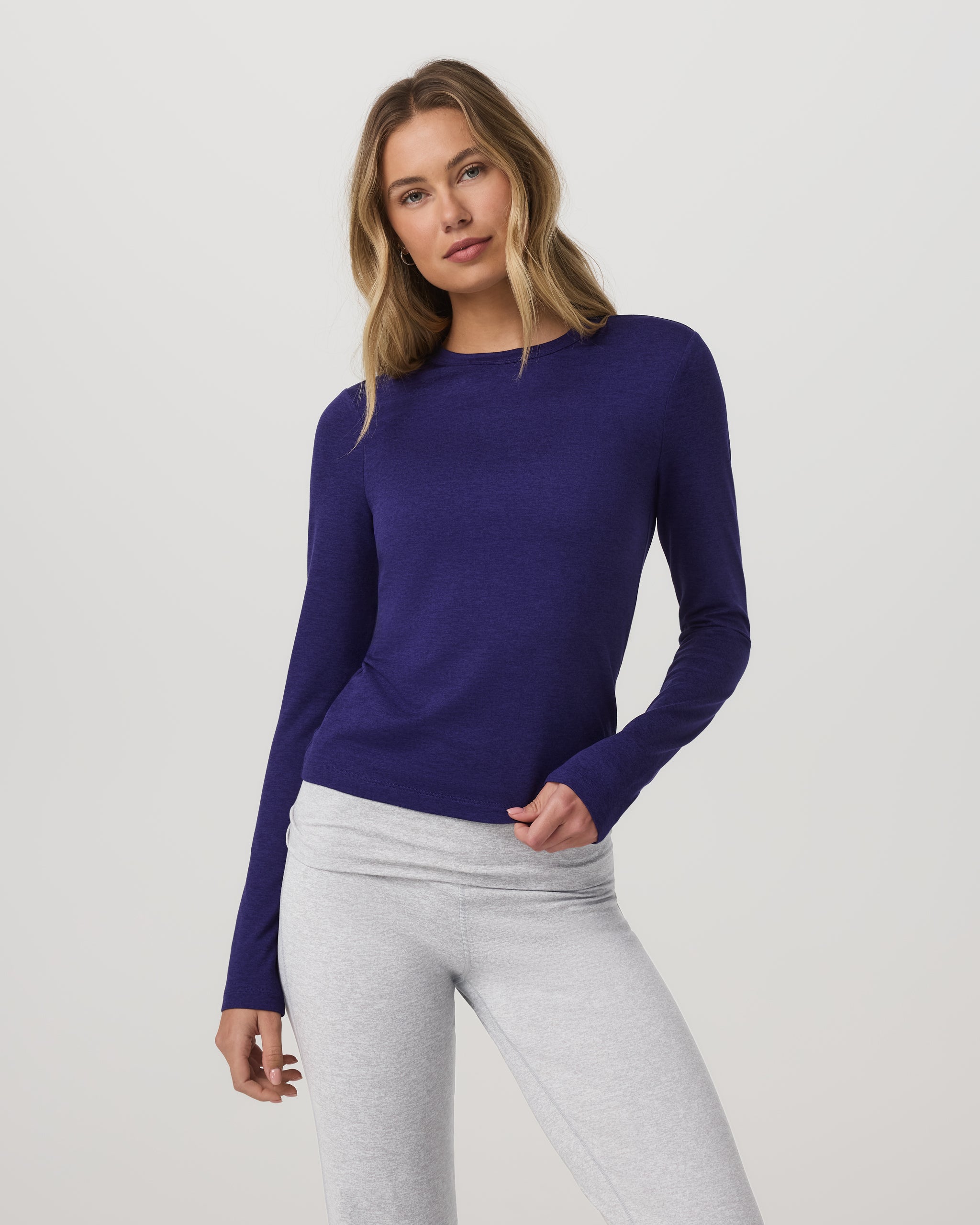 Long Sleeve Halo Essential Crew Tee | Stellar Sky Heather - Image 5