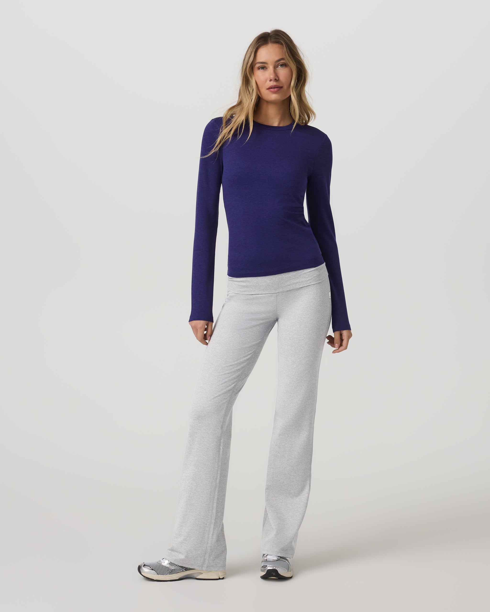 Long Sleeve Halo Essential Crew Tee | Stellar Sky Heather - Image 2
