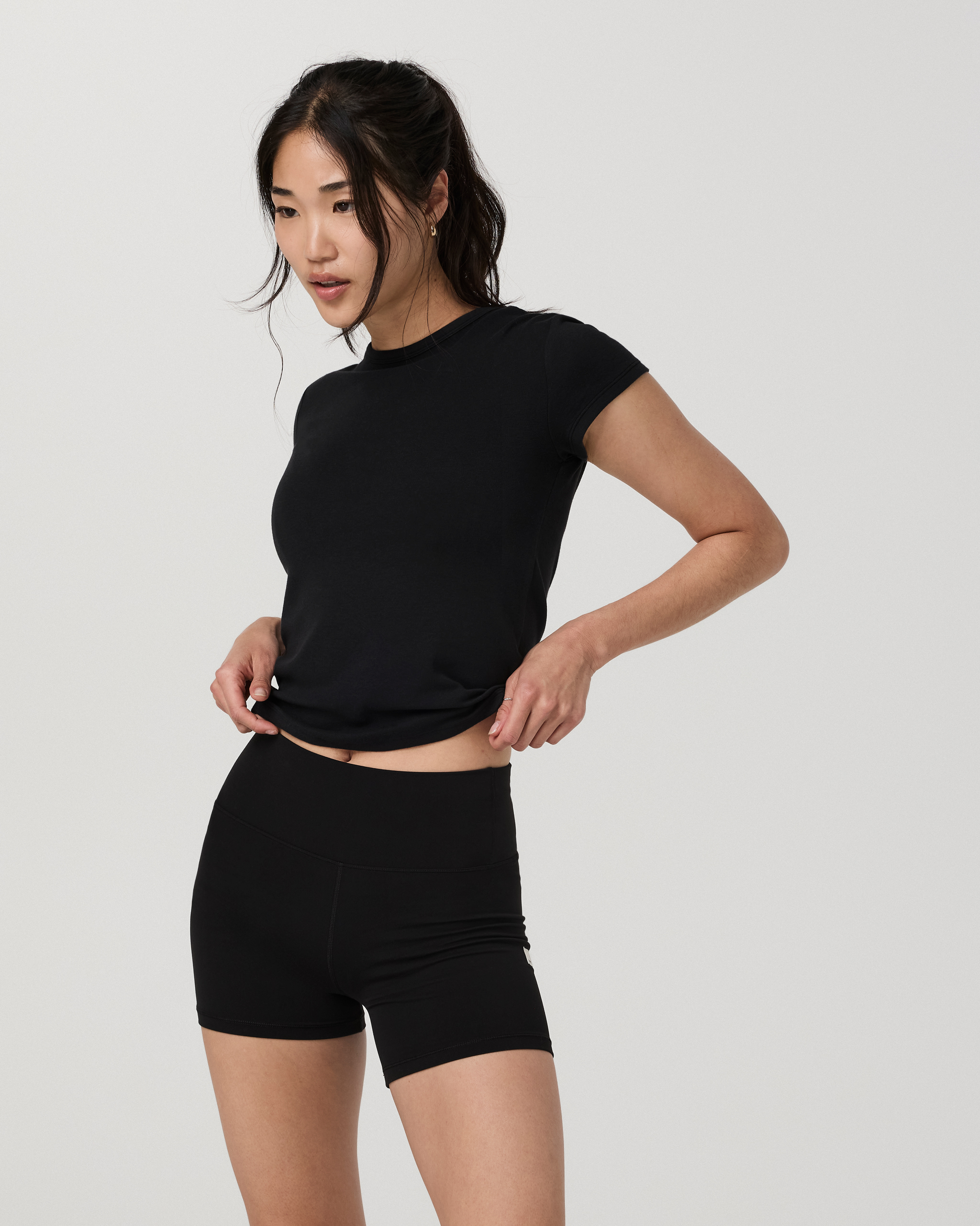 Everyday Cotton Stretch Fitted Tee | Black - Image 4