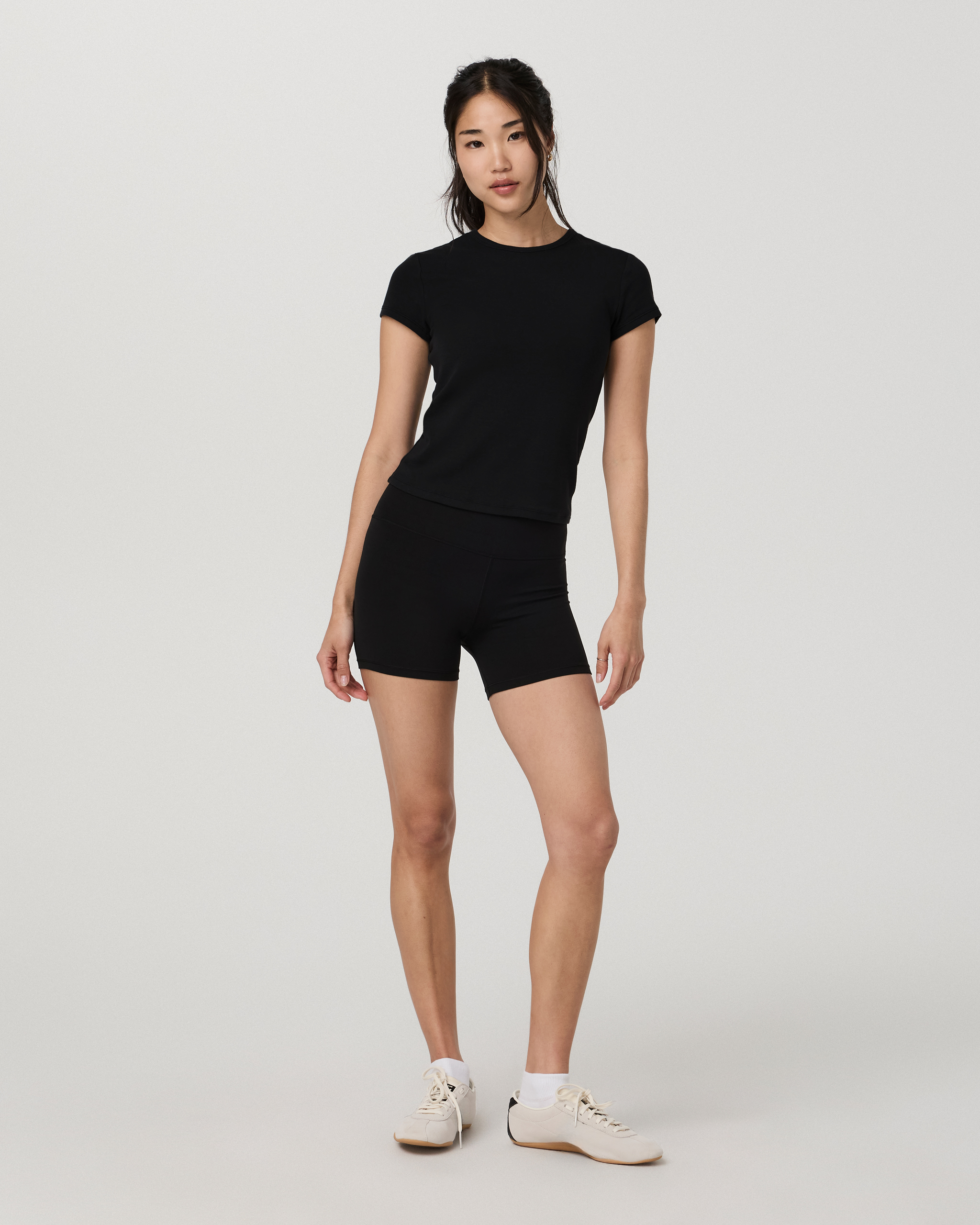 Everyday Cotton Stretch Fitted Tee | Black - Image 2